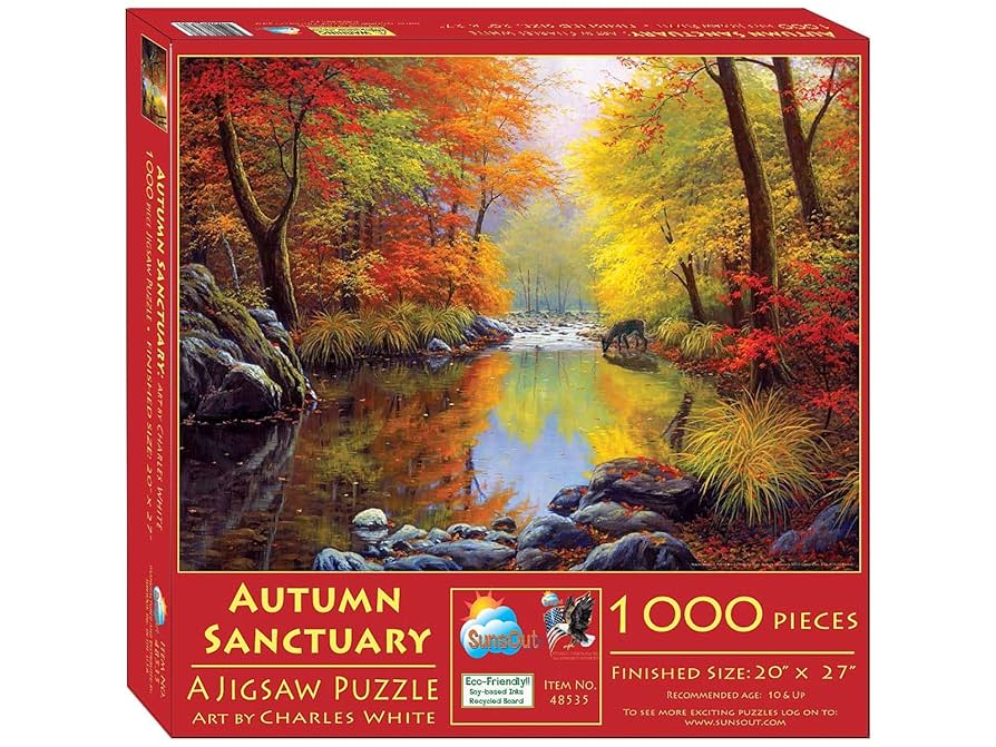 Amazon.com: SUNSOUT INC - Autumn Sanctuary - 1000 pc Jigsaw