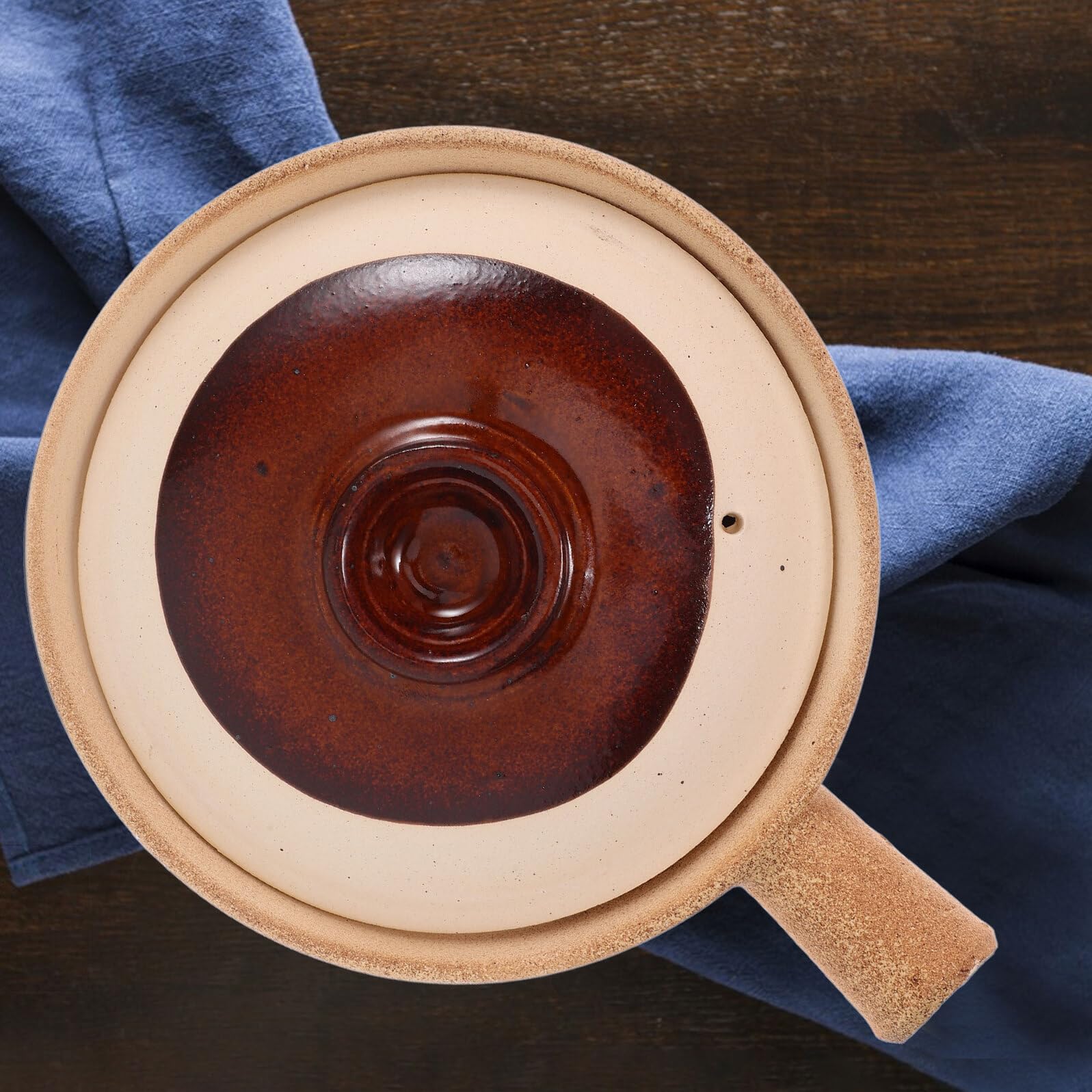 Olla de Barro Pequeña 19 Cm X 7 Cm para Guisar, Cazuela Cerámica Tradicional para Arroz y Guisos, Resistente a Altas Temperaturas, Apta para Comida para Llevar y Uso Comercial