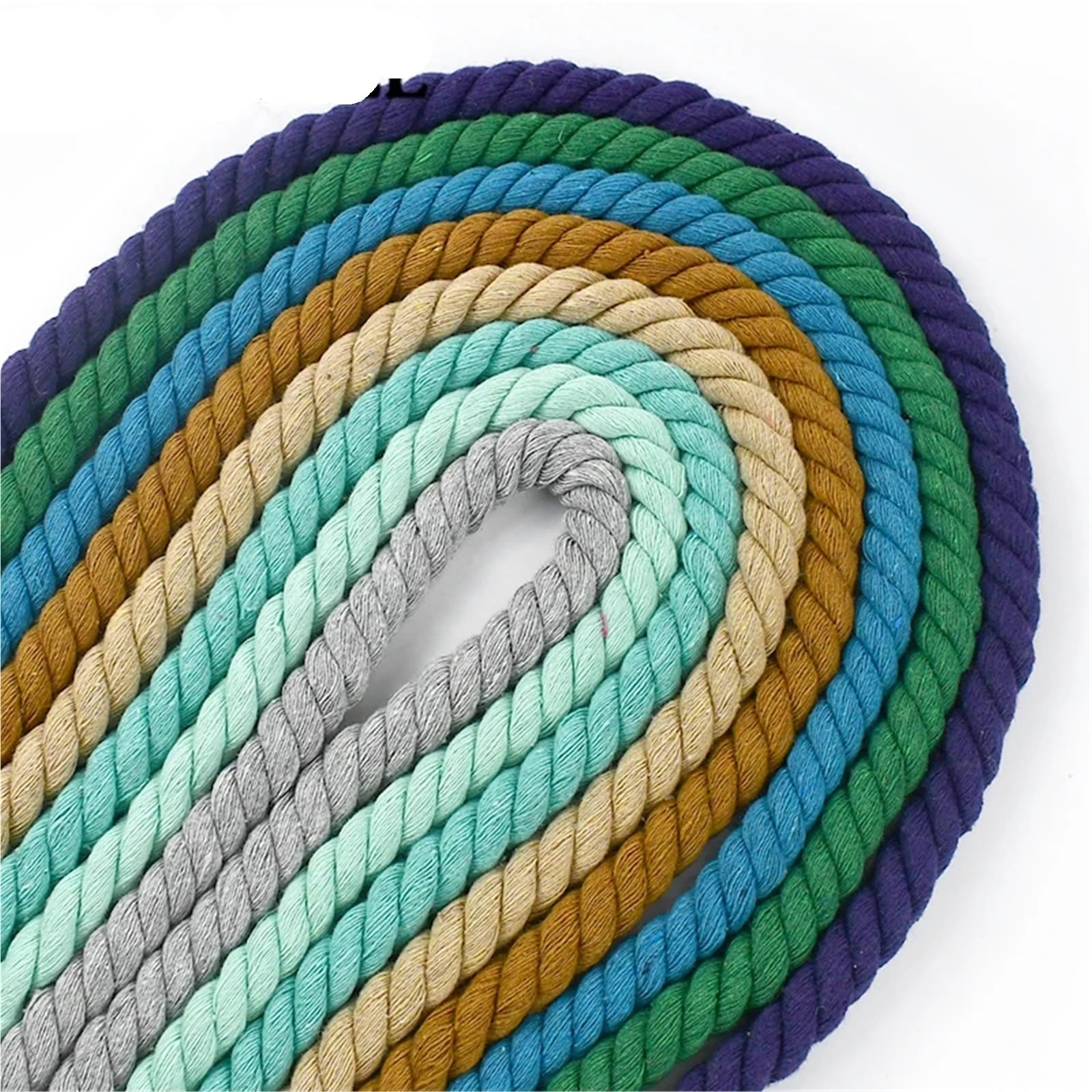 Bawełniany sznurek do makramy, Skręcony sznurek bawełniany 12mm 1-5M 3 nici wielokolorowy pleciony Home Decor DIY