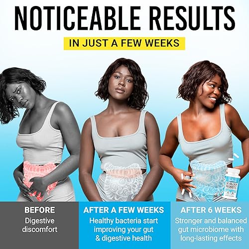 Miniatura 3 de BIGJOHNLAB Probióticos 60 mil millones de CFU 10 cepas + prebióticos orgánicos Salud inmune, digestiva y del intestino Apoya el estreñimiento