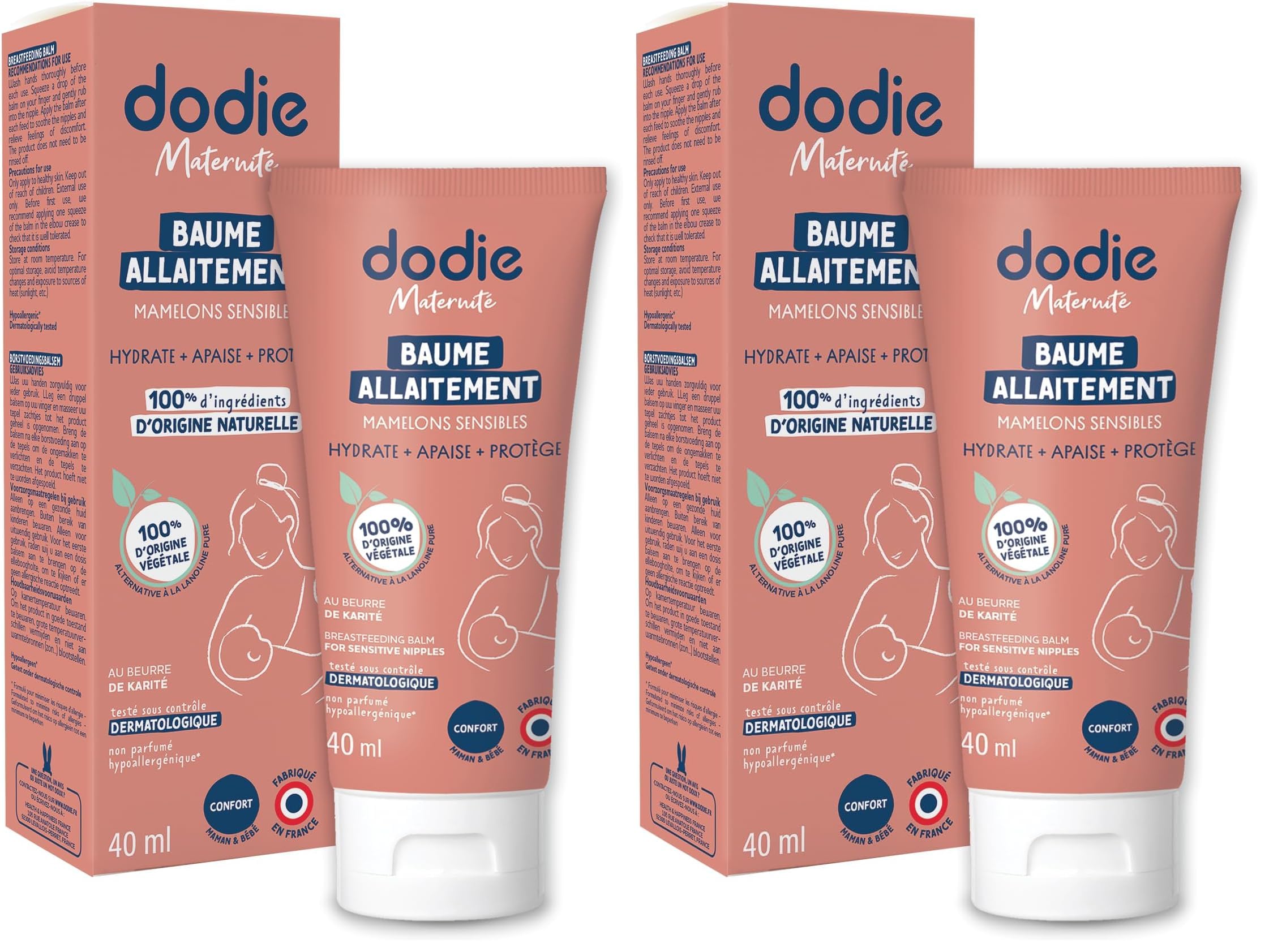 Dodie - Soin mamelons avec lanoline Végétale - 40ml (Lot de 2)