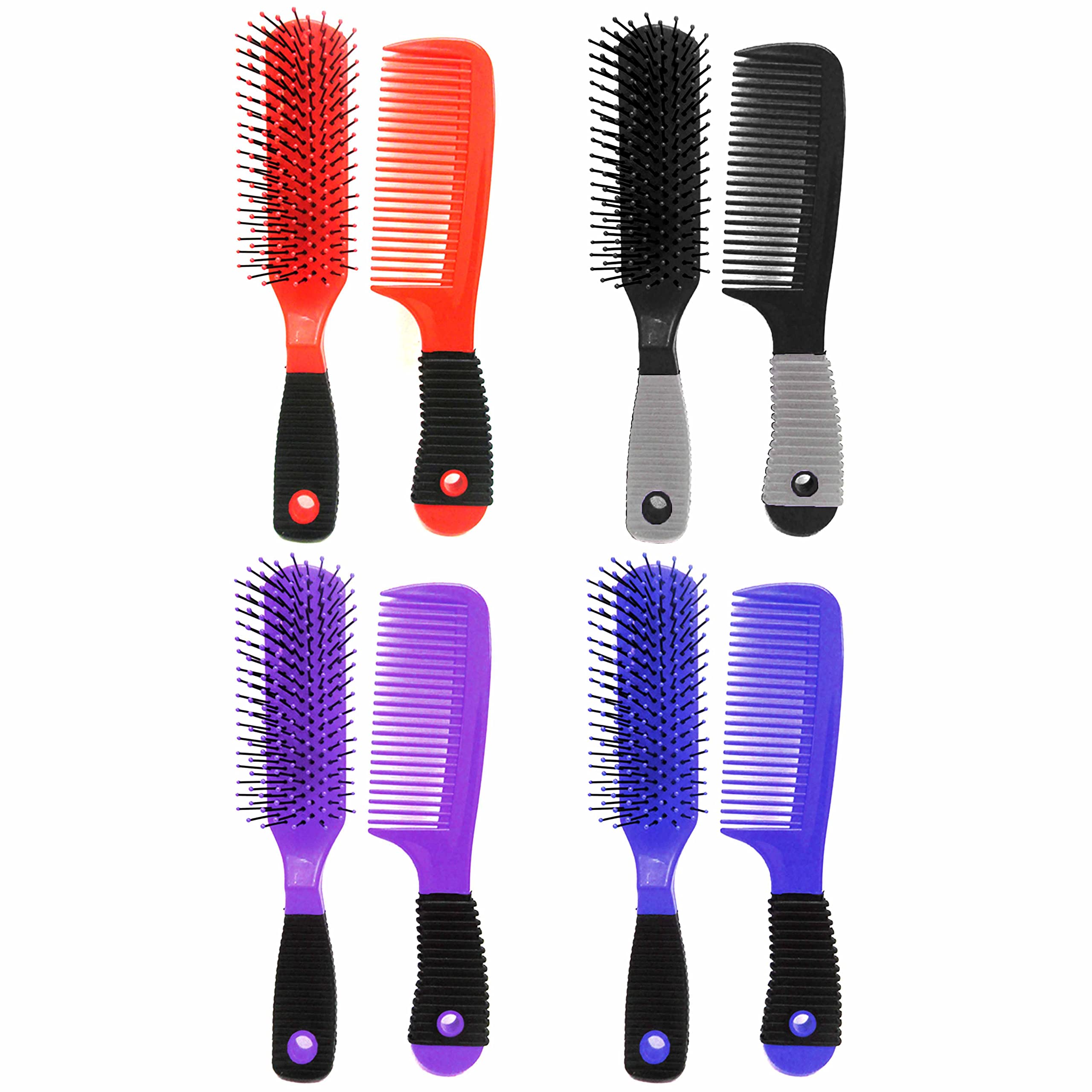 4pc Detangle Brush Comb Set Wet Dry Hair Styling Wash Salon Hairdressing 2 Packs