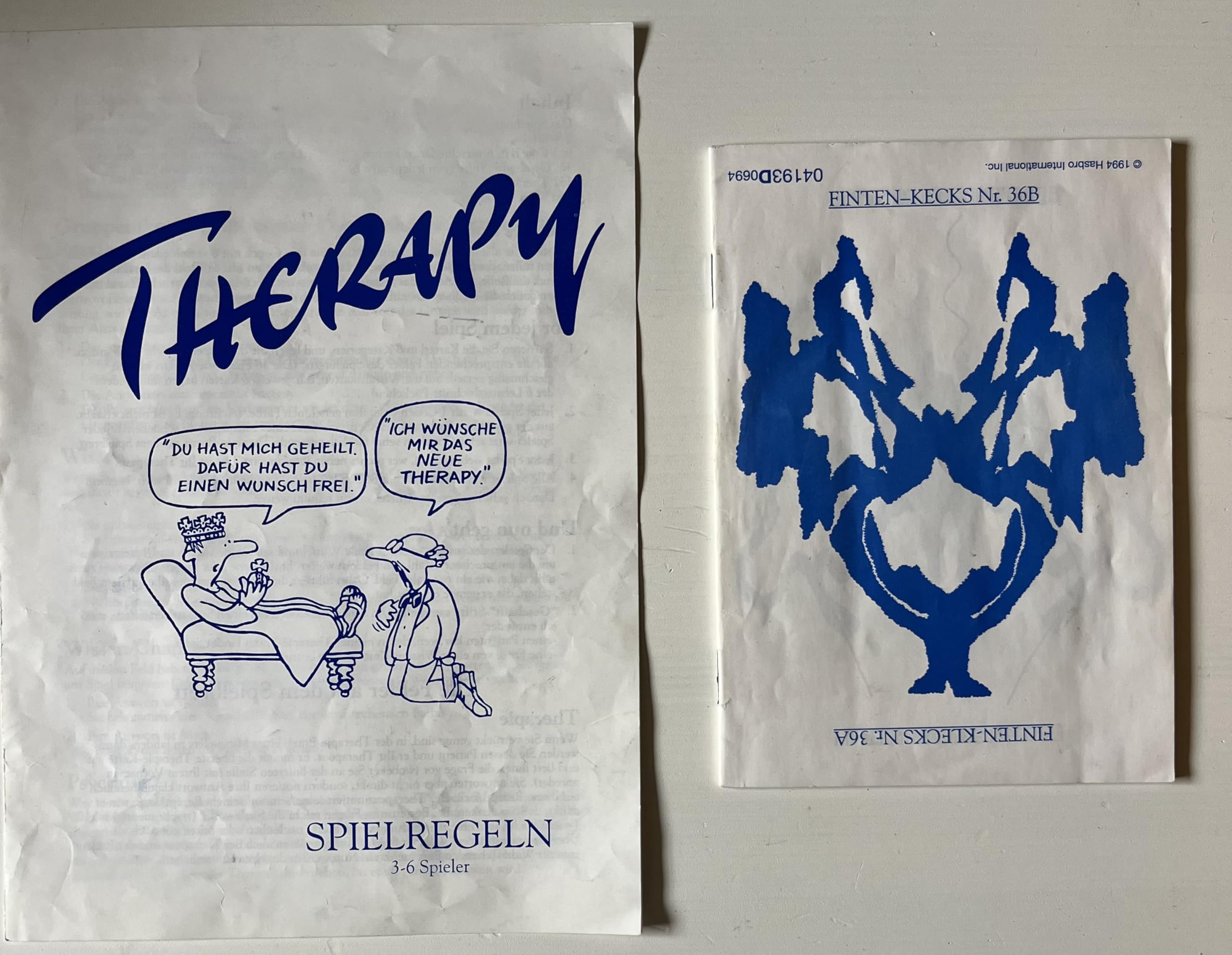 Therapy 2. Edition. Gesellschafts / Partyspiel über Psychologie (Erscheinungsjahr 1994) by MB Spiele