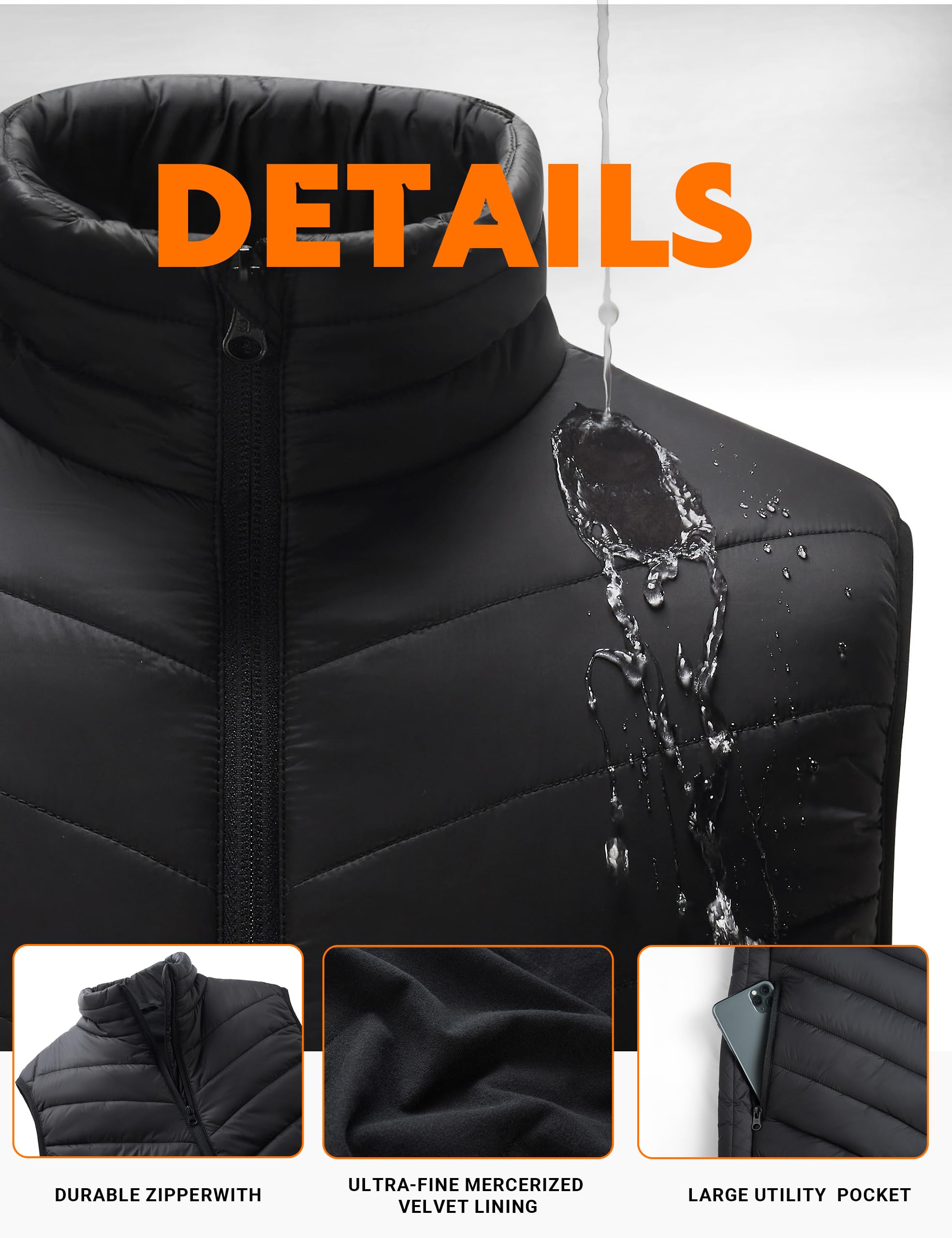 SOLJIKYE Gilet Riscaldato Uomo Donna, Giubbotto Riscaldato Morbido e Caldo, Giacca Riscaldata con 3 Temperature (Batteria Escluso). Giubbino Riscaldato per Escursionismo Ciclismo Caccia
