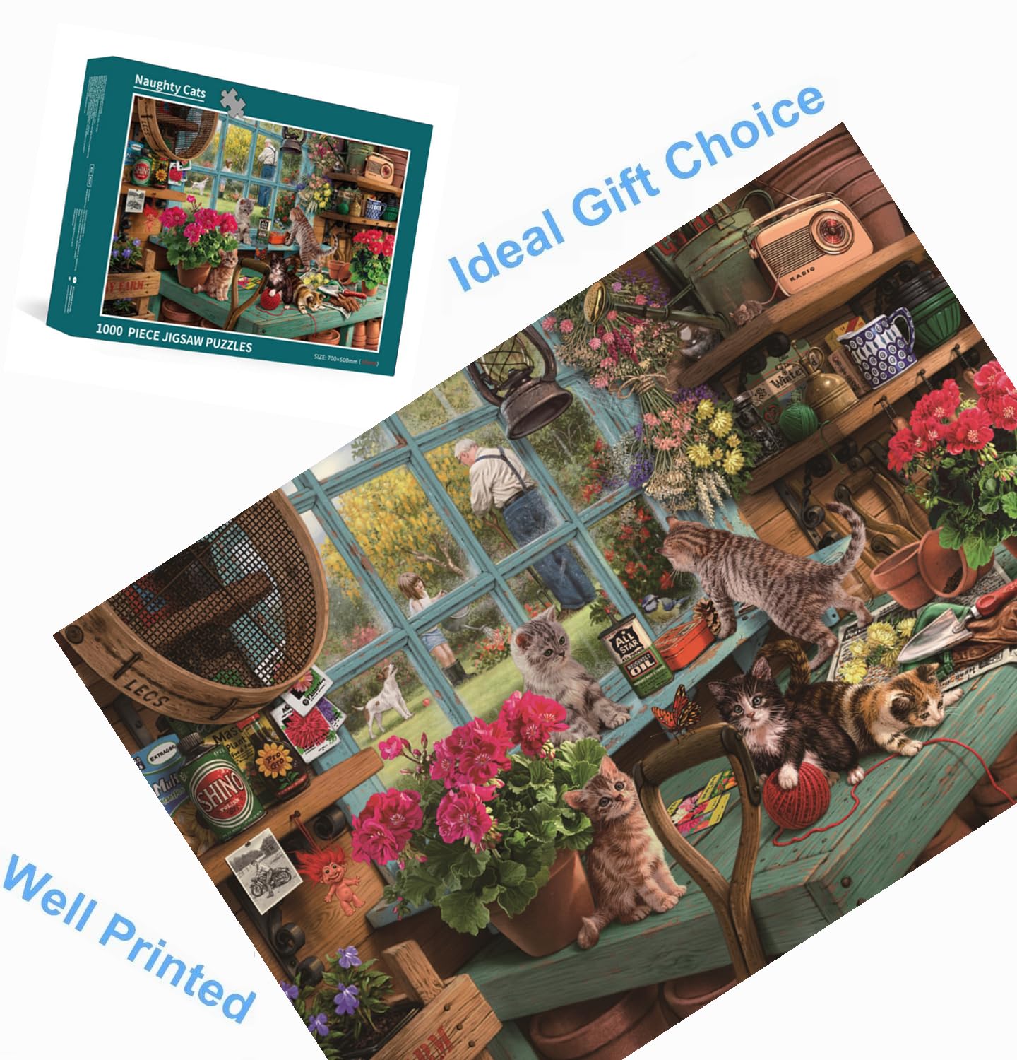 AveJoys Puzzle para adultos, 1000 piezas, un campo de trigo con cipreses, 70 x 50 cm, rompecabezas para adultos, juego educativo, desafío, 1000 piezas, rompecabezas para adultos y niños