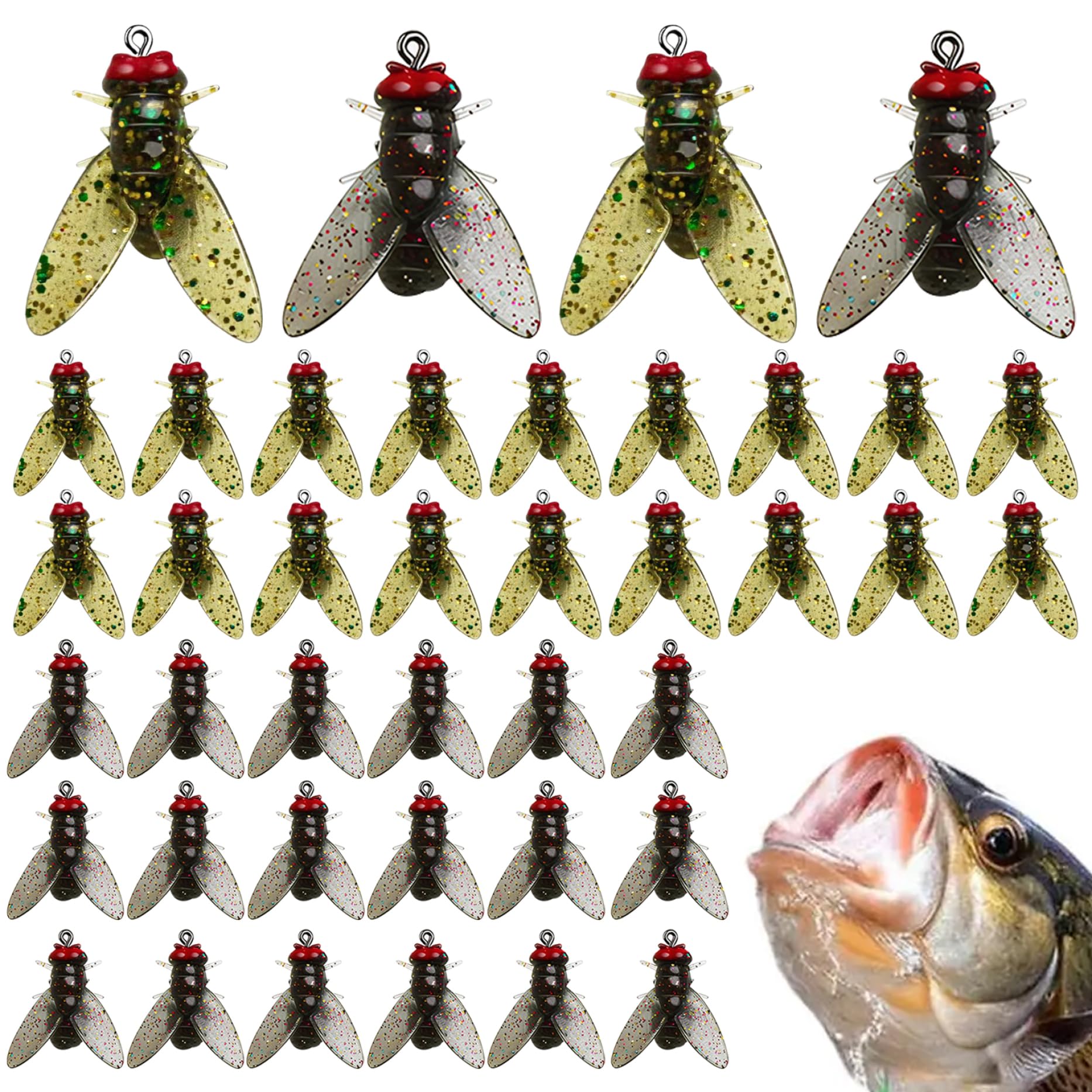 Mouches de pêche à la Mouche 40pcs Lures de pêche à la Mouche kit