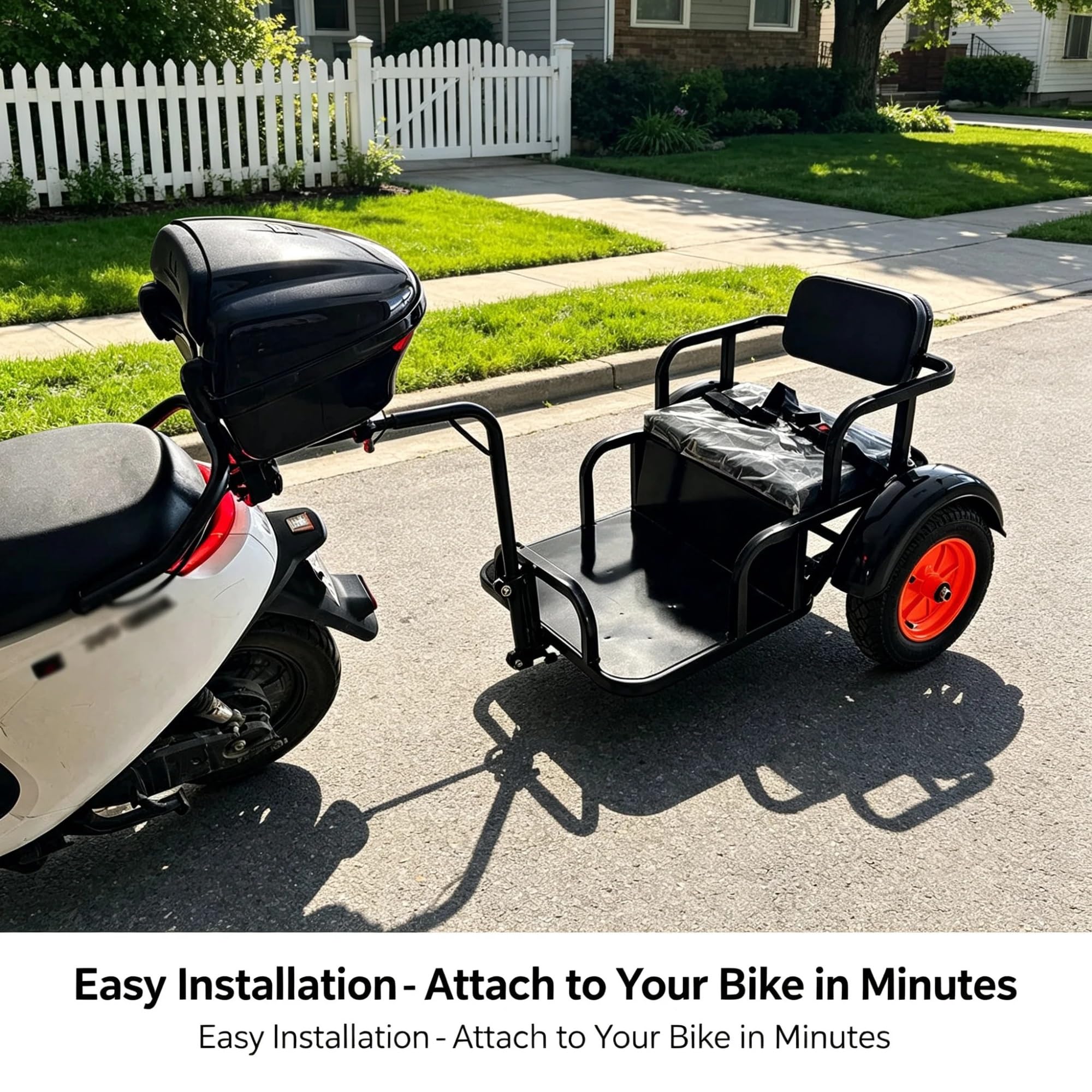 Remolque Carga Bici, para Camping, Pesca y Compras | Bastidor Acero Transporta Equipo Camping, Cañas y Compras, Compatible con Bicis y E-Bikes