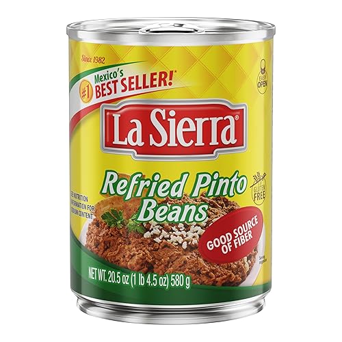 La Sierra Frijoles pintos refritos, frijoles refritos vegetarianos enlatados, 20.5 onzas (paquete de 12)