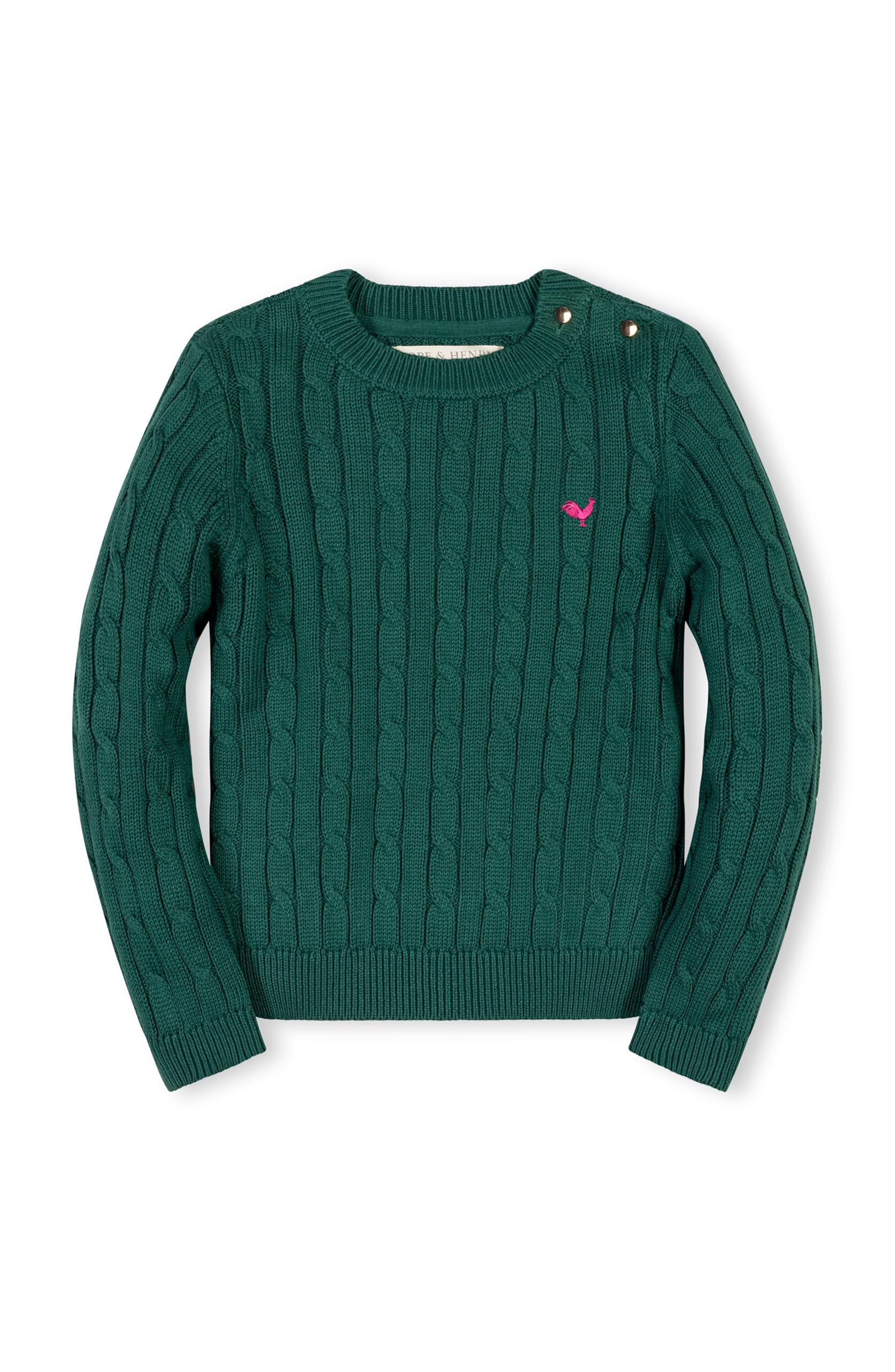 Hope &amp; Henry Girls Cable Front Pullover Sweater