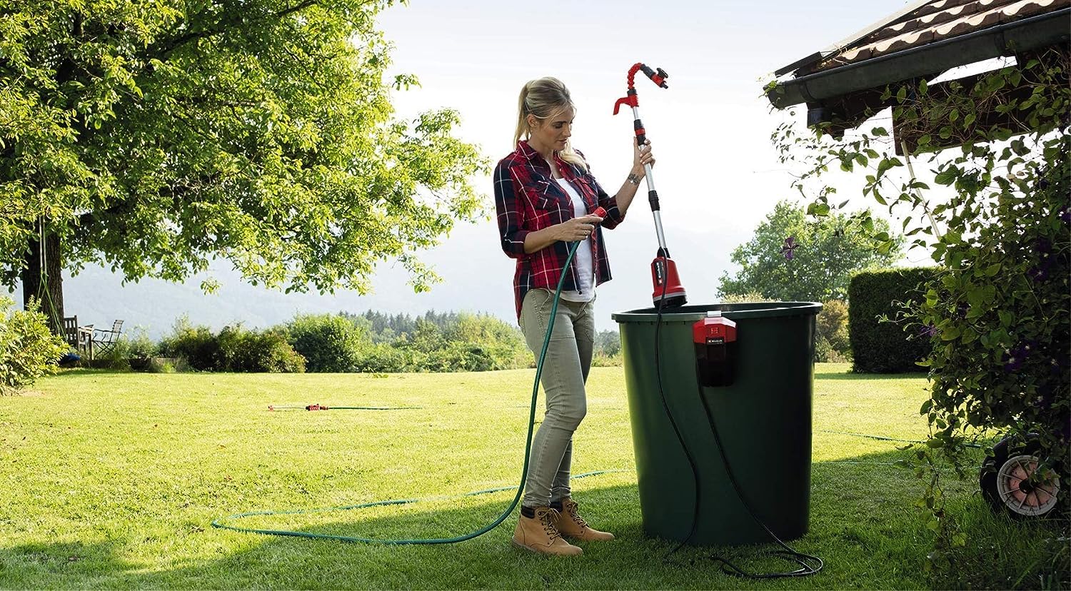 Einhell Akku-Tauchdruck/Regenfasspumpe GE-PP 18 RB Li-Solo Power X-Change (18 V, Förderdruck max. 2 bar, max. 3.000 L/h, flexible Batteriebox, ohne Akku)