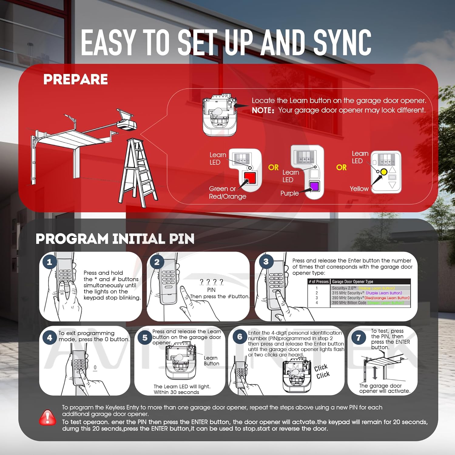 1 for CMXZDCG440 Universal Sears Craftsman Garage Door Opener Keypad 3-Year-Warranty 1 for CMXZDCG440 Universal Sears Craftsman Garage Door Opener Keypad 3-Year-Warranty