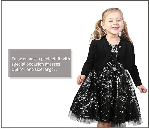 Miniatura 3 de Lilax - Cárdigan tipo bolero de tejido de punto, de manga larga, con cierre de botón, para niñas pequeñas