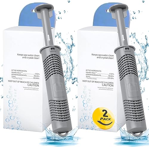 Spa Ag+ Mineral Sticks for Hot Tub, Silver Ion Mineral Cartridge Last for 4 Months Treats (2, Grey)