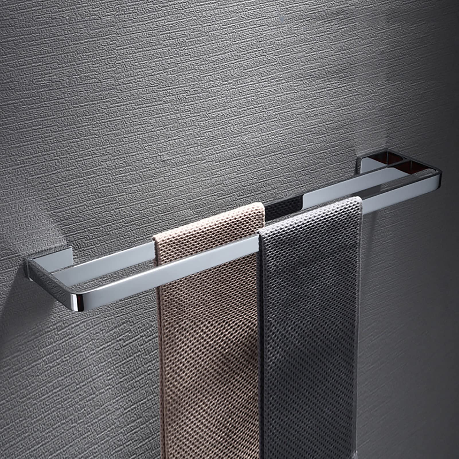 LMYSXAOZ Double Towel Rail Holder Wall Mounted, Bathroom Bar, 40cm 50cm 60cm Shelf Rack for or Kitchen (Size : 50cm)