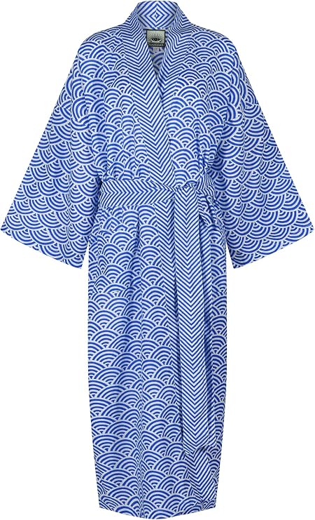 Ladies Lightweight Cotton Dressing Gown - Kimono Senegal