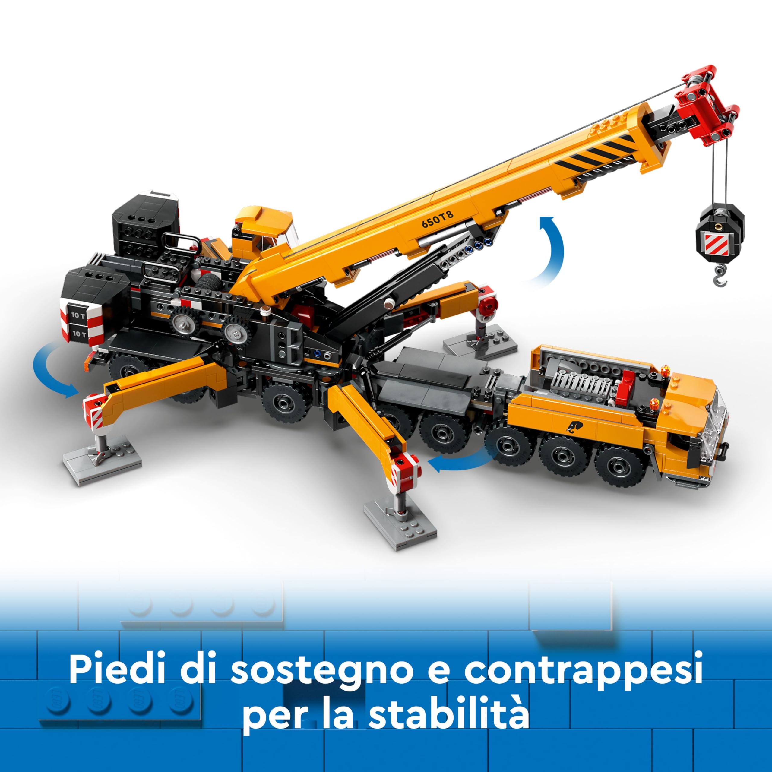 LEGO City Gru da Cantiere Mobile Gialla, Giochi Creativi per Bambini e Bambine da 9 Anni con Veicolo Giocattolo da Cantiere con Funzioni Realistiche e 4 Minifigure, Idea Regalo Divertente 60409