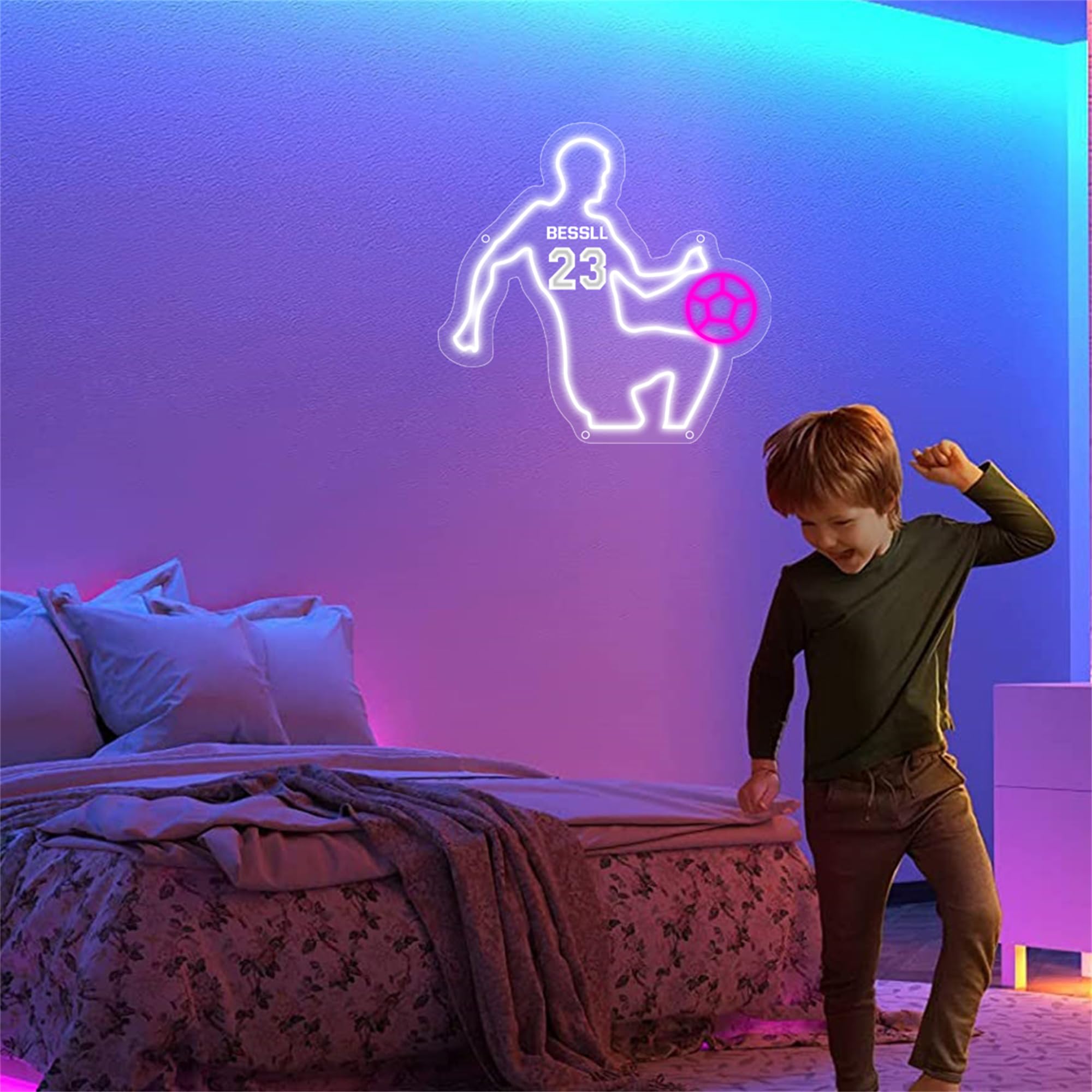 Baloncesto Personalizado Nombre Led Luces de Neón Jugador de Baloncesto Light up Sign Baloncesto Arte de la Pared Baloncesto Luz de Noche Baloncesto Deportes Luces de Neón Navidad Cumpleaños