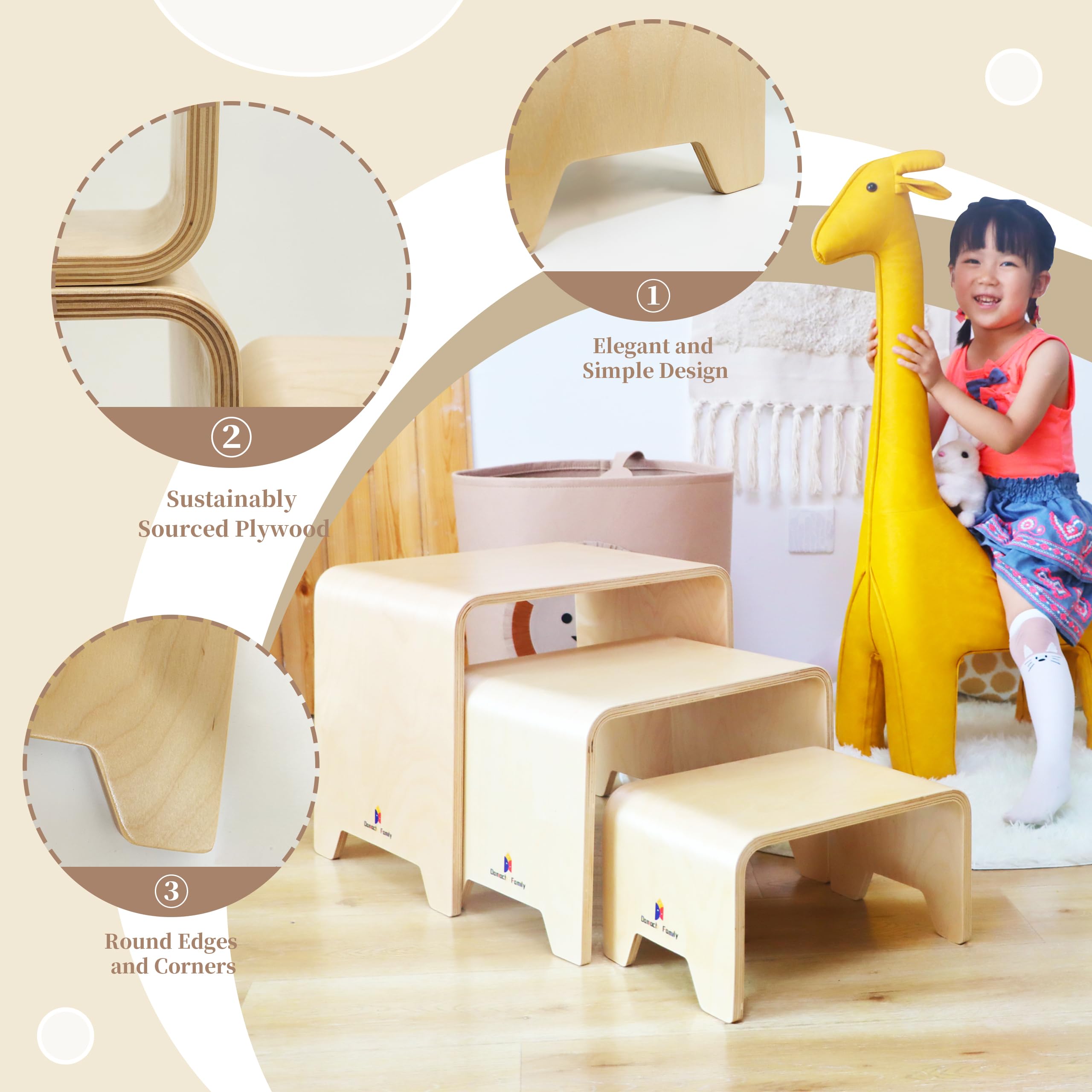テーブル・チェア・ハンモック NEIGHBORHOOD MULTI STOOL & SBS KIT Amazon.com: Damoch Family® 3-in-1 Montessori Kids Stool Set