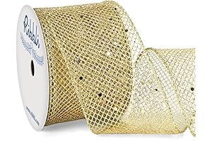 Ribbli Gold Glitter Wired Ribbon for Christmas Tree