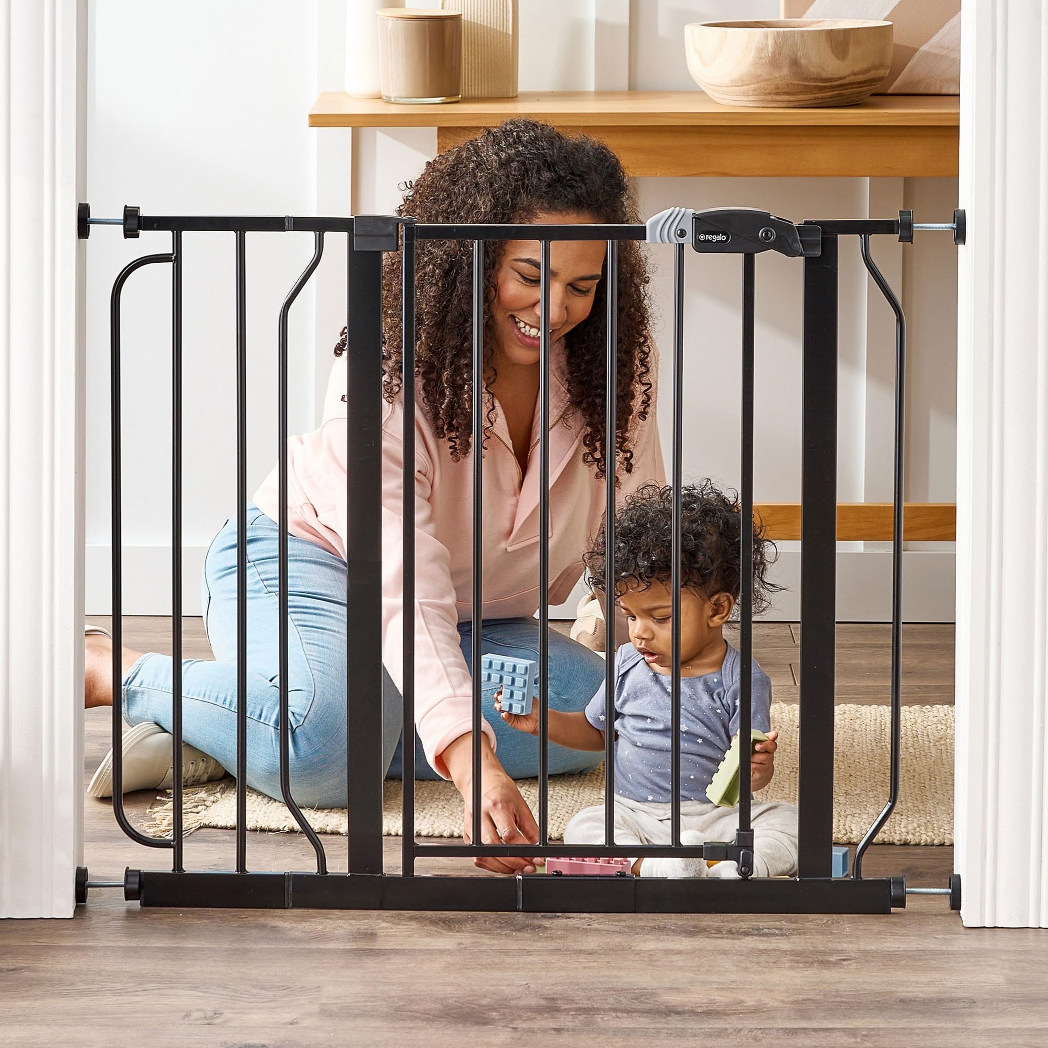 Safety Easy Step Baby Gate for Doorways & Bottom of Stairs Fits Openings