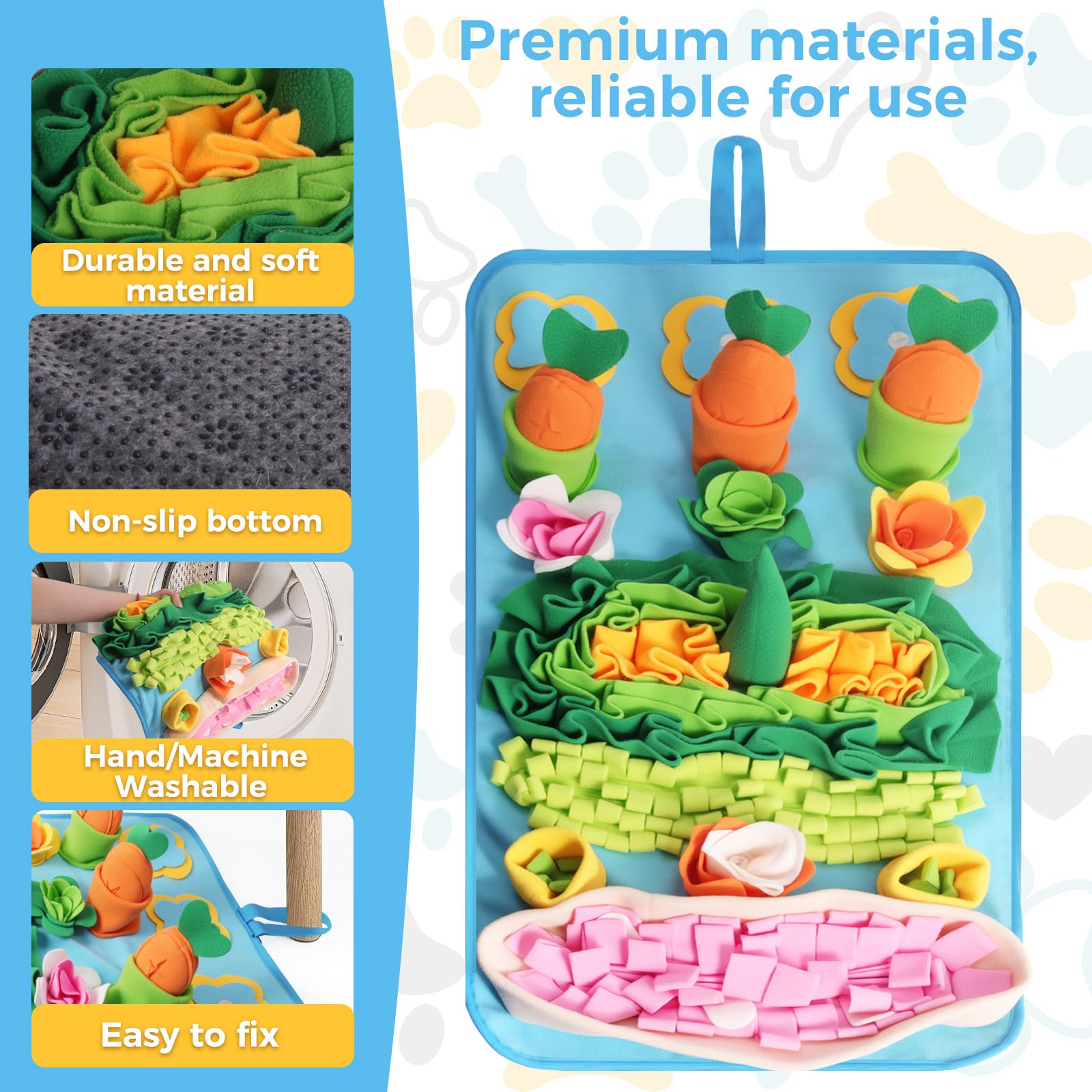 Alfombra Olfativa para Perros Grande 80 x 45 cm, Juego nteractivo de Estimulación Mental para Perros Almohadilla Olfatear Antideslizante y Lavable