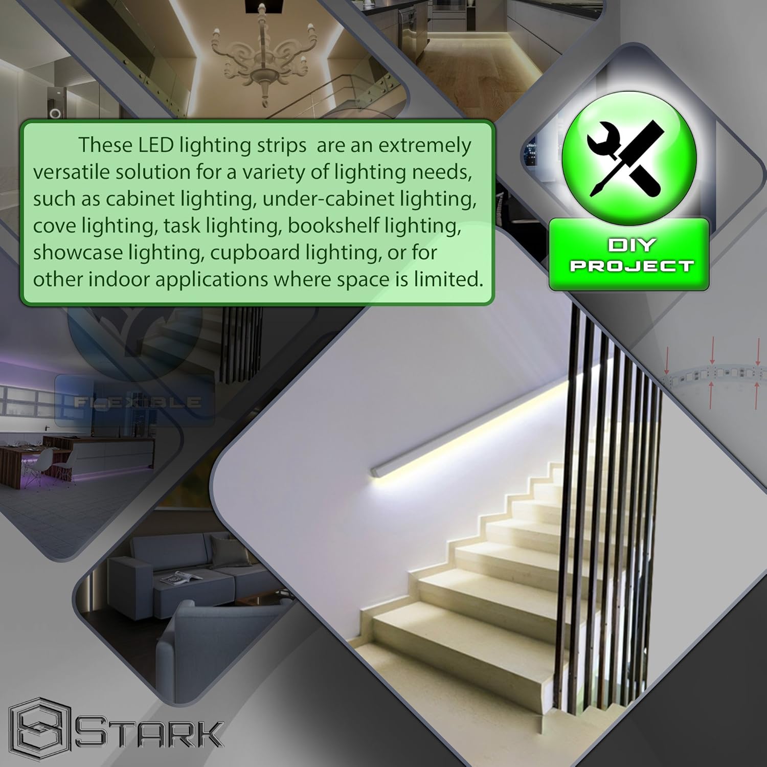 Aluminum Solid Strips - Interior Design Lighting - RGB - 1 Set (1M/3.3FT)