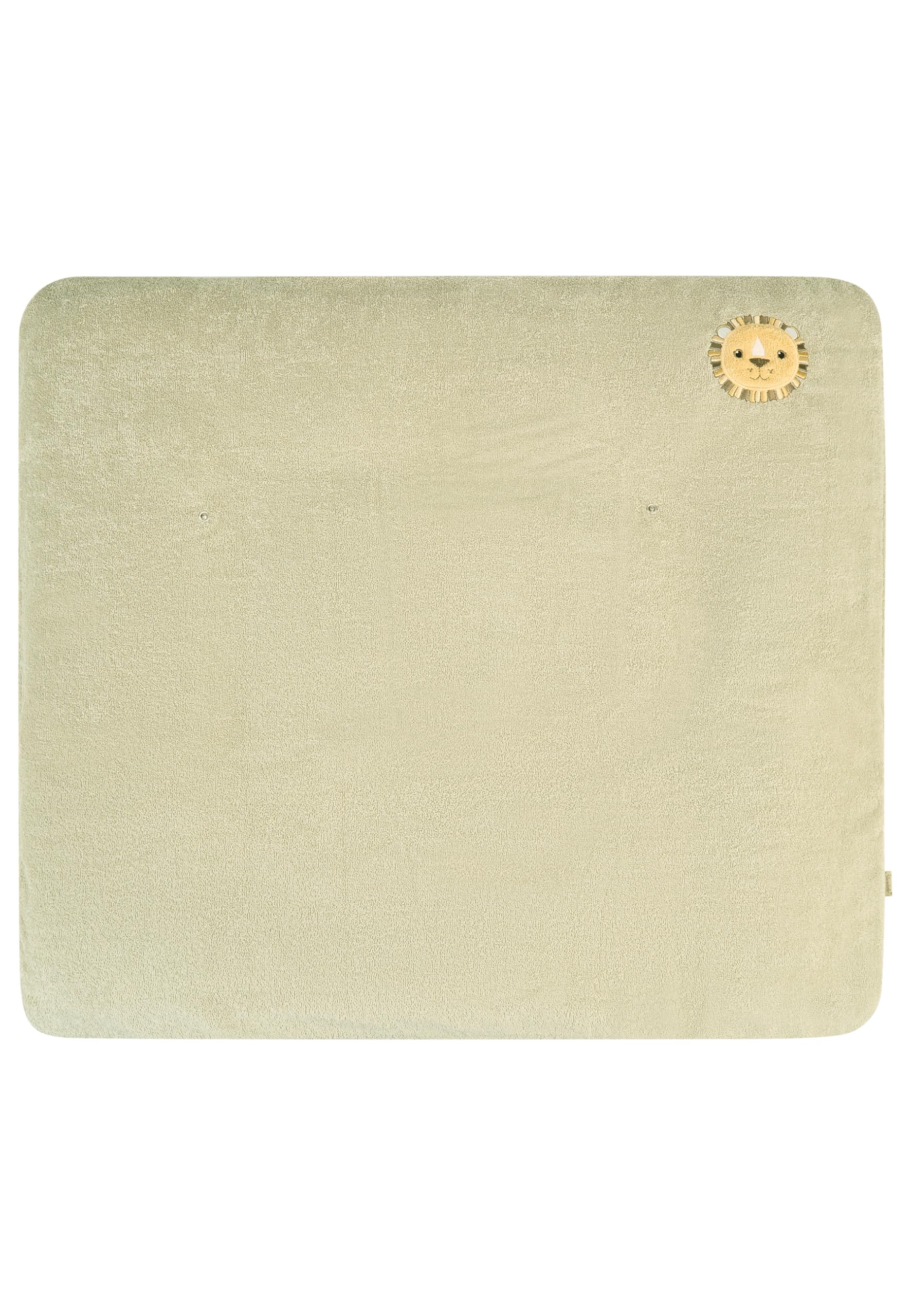 Sterntaler Wickelauflagenbezug Giraffe & Löwe 80x90cm – Saugfähige Baumwolle mit abtrennbarem, wasserundurchlässigem Frottee-Teil – süße Stickereien – Wickelunterlage für Unterwegs, steingrau