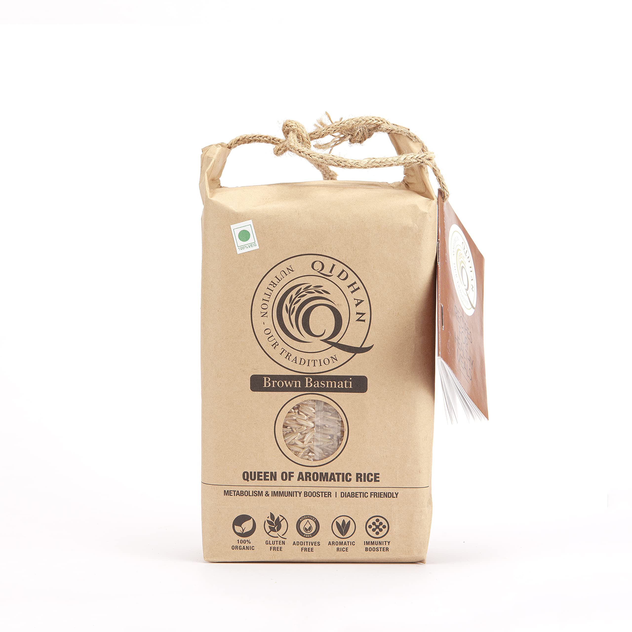 Qidhan Organic Long Grain Brown Basmati Rice - High Fiber, 100% Whole Grain Aromatic Rice, No GMO, Low Cholesterol Basmati Rice (B093NW4T7Q) Amazon Price History, Amazon Price Tracker