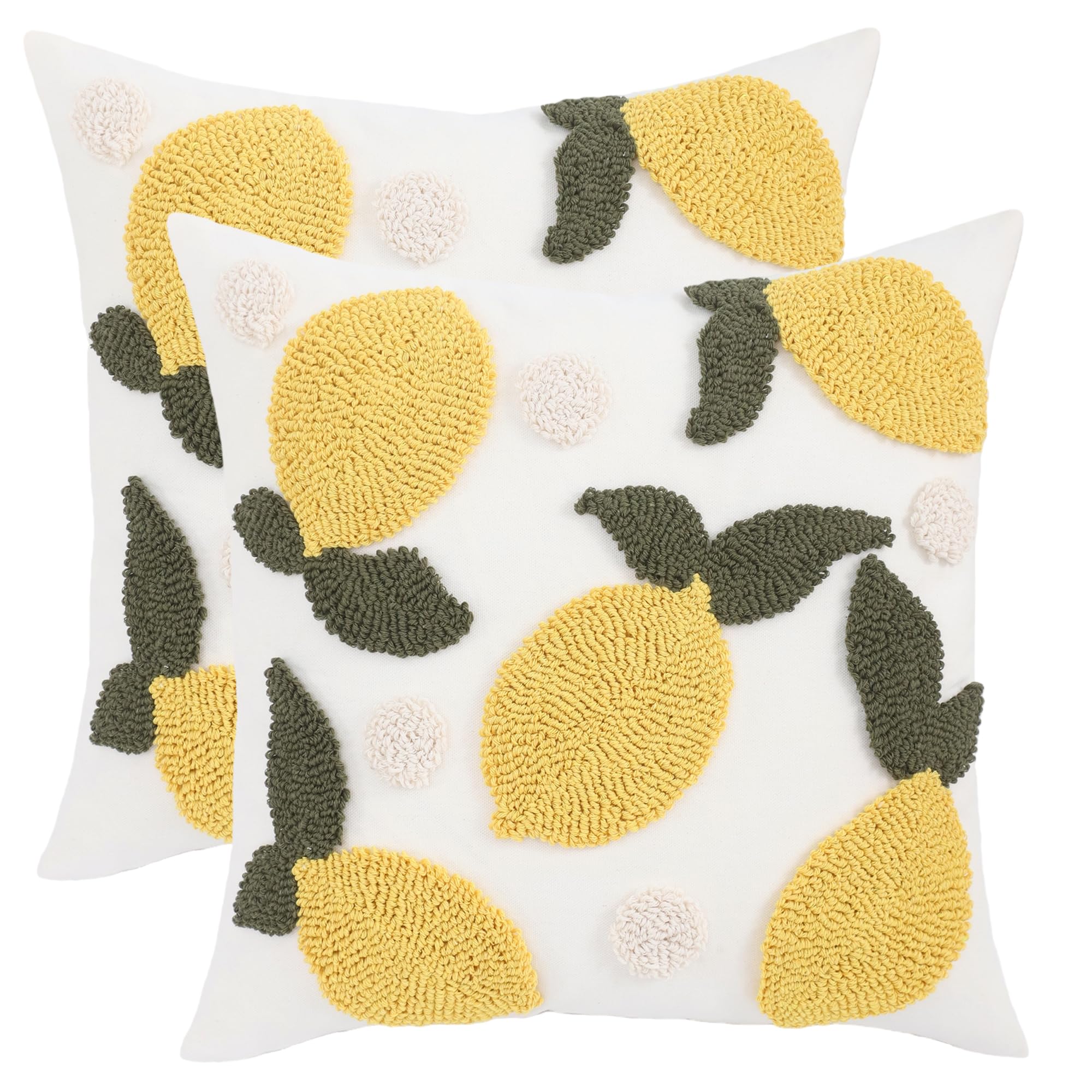 Housses de coussin motif citron 45 x 45 cm pour canapé et salon d'été