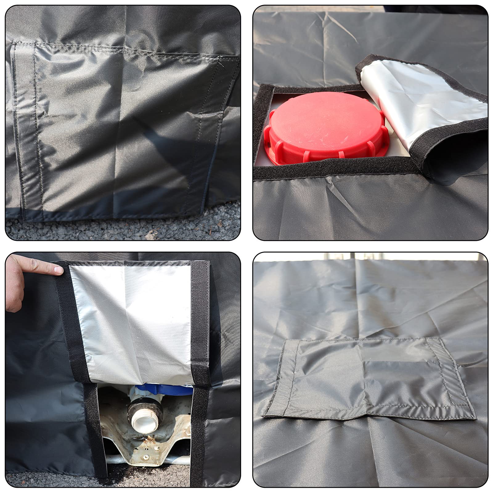 Insma-x Ibc Tankabdeckung Plane Für 1000l Ibc Container, 116 X 100 X 120 Cm Wassertankabdeckung Anti Uv Regendicht Schwarz