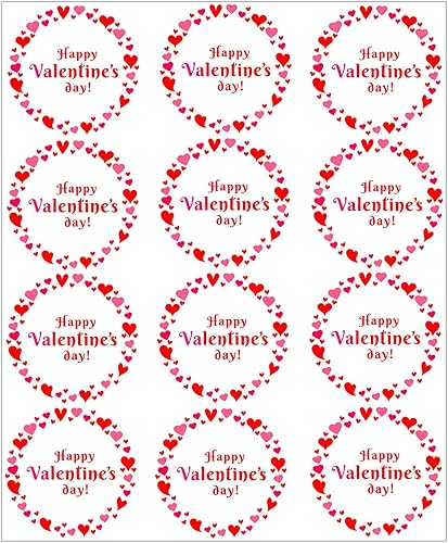 Calcomanías de feliz día de San Valentín, 72 calcomanías de regalo para el día de San Valentín, etiquetas de San Valentín para envolver regalos de