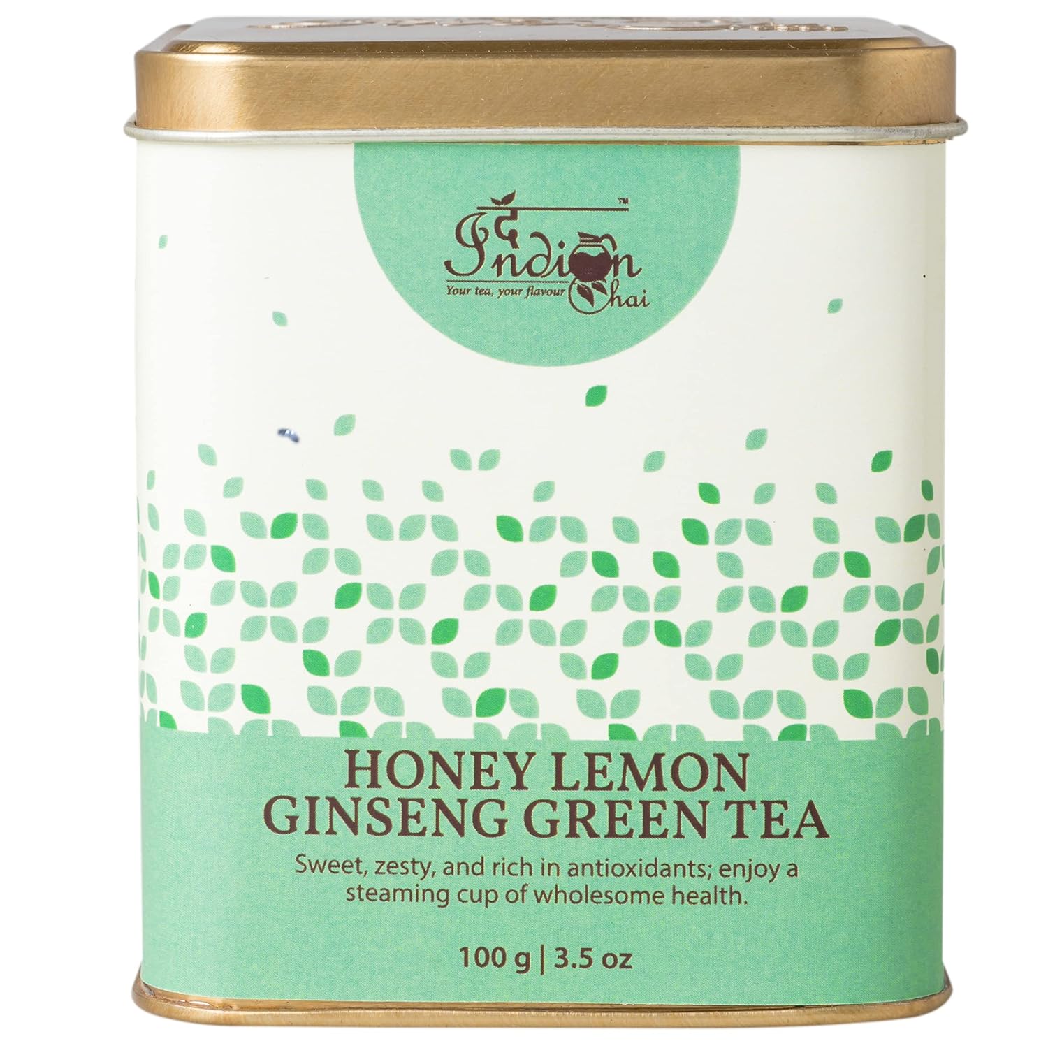 The Indian Chai Honey Lemon Ginseng Green Tea 100g Natural
