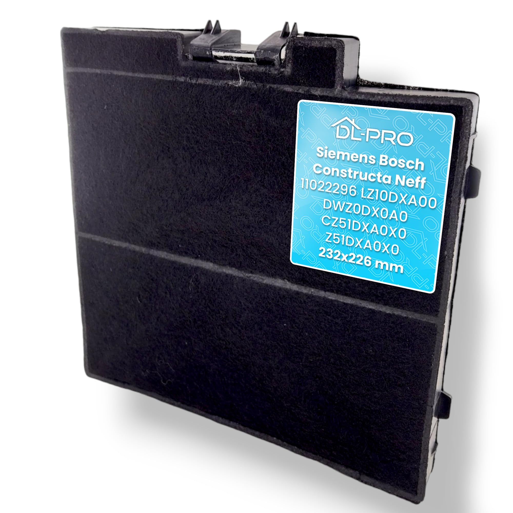 DL-pro Filtro ai carboni attivi, 232 x 226 mm, adatto per Siemens Bosch Constructa Neff 11022296 LZ10DXA00 DWZ0DX0A0 CZ51DXA0X0 Z51DXA0X0 per cappa aspirante