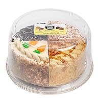 Vista 1 de Our Specialty Pastel variado de doble capa de 8 pulgadas con caramelo, zanahoria, chocolate y pastel de terciopelo rojo, 46 onzas