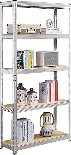 Topeakmart Estantes de 5 niveles estantes de almacenamiento de metal estantes de almacenamiento de garaje estantes de almacenamiento ajustables para