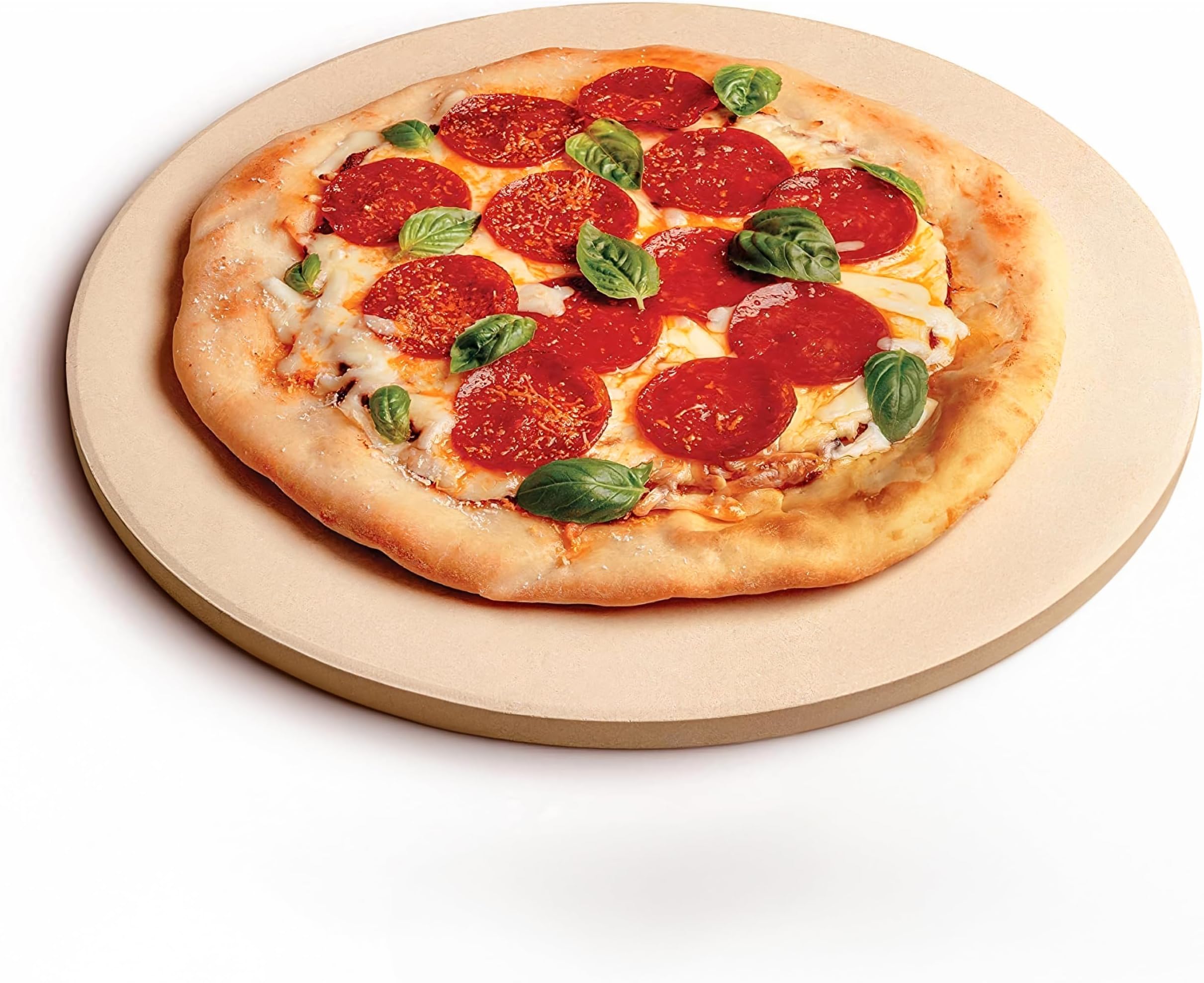 Pizza Stone for Best Crispy Crust Pizza, The Only Stoneware with Thermarite (Engineered Tuff Cordierite). Durable, Certified Safe, Ovens & Grills 16 Round, Bonus Recipe Ebook & Free Scraper