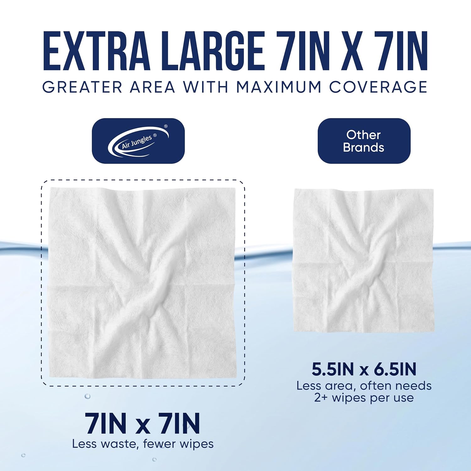 Air Jungles Flushable Wipes 300 Ct 6-Pack, Adult and Kid, XL 7x7 Inch image 4