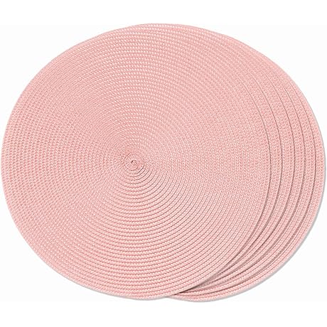 FunWheat Pink Round Braided Placemats