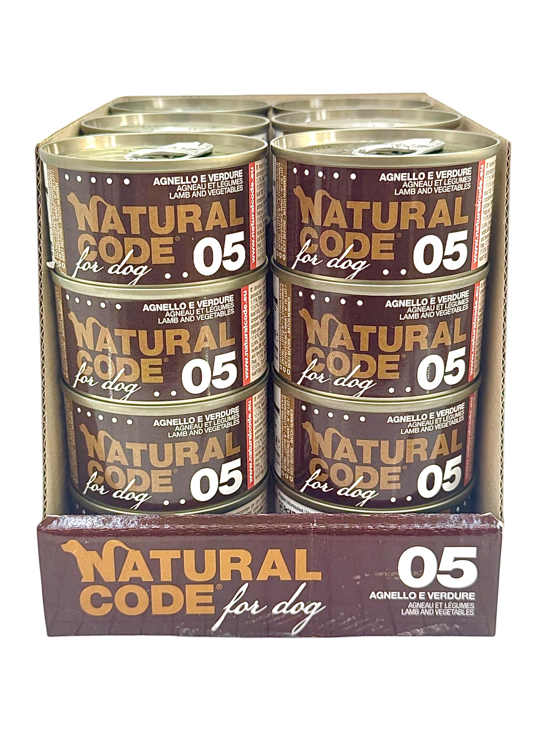 Cibo umido Natural Code Dog 05 Agnello e Verdure | 24 x 85 g