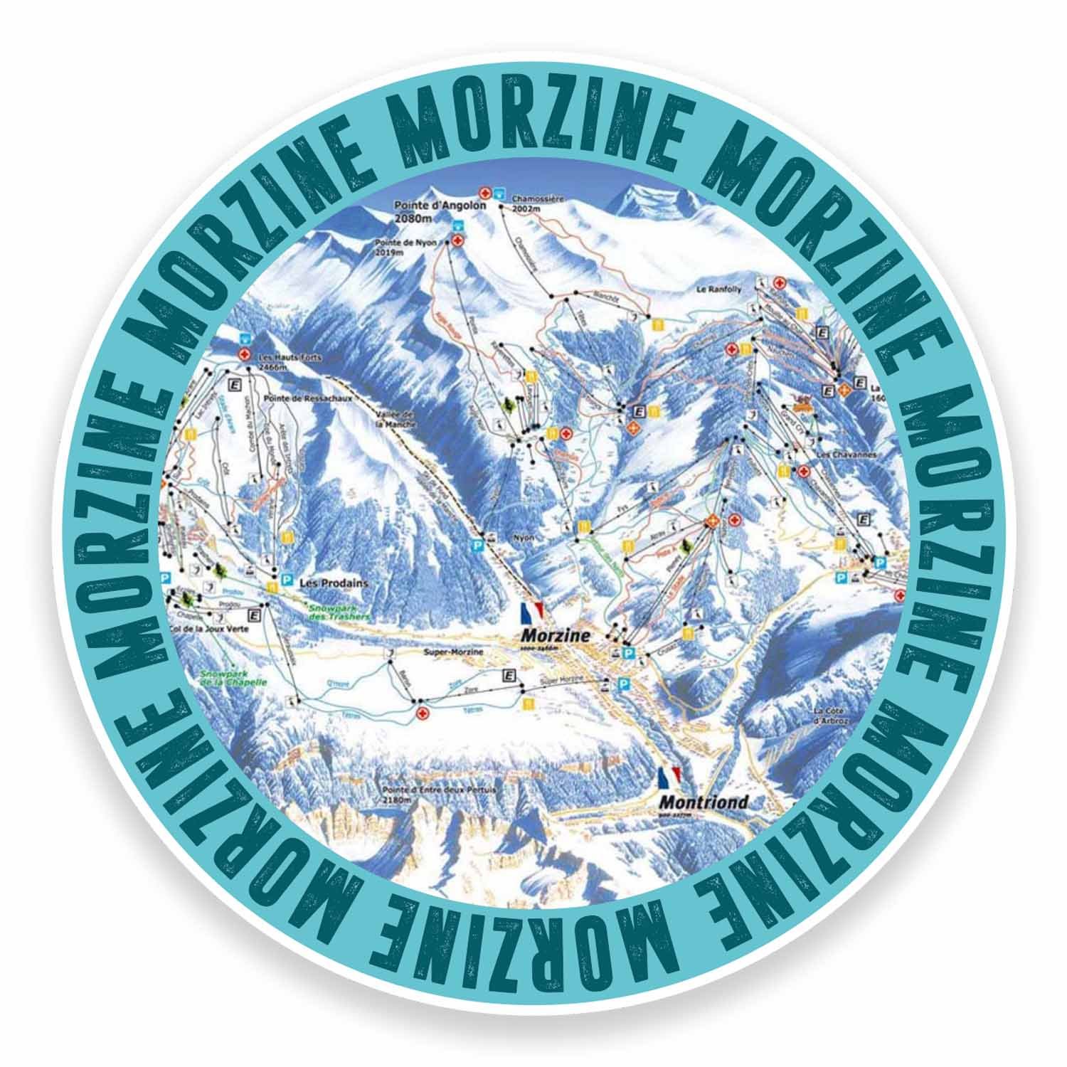 Destinationvinyl Multi 2 X 10Cm Morzine France Ski Snowboard Vinyl Sticker Map Laptop Luggage Tag #9608 (10Cm Wide X 10Cm High)