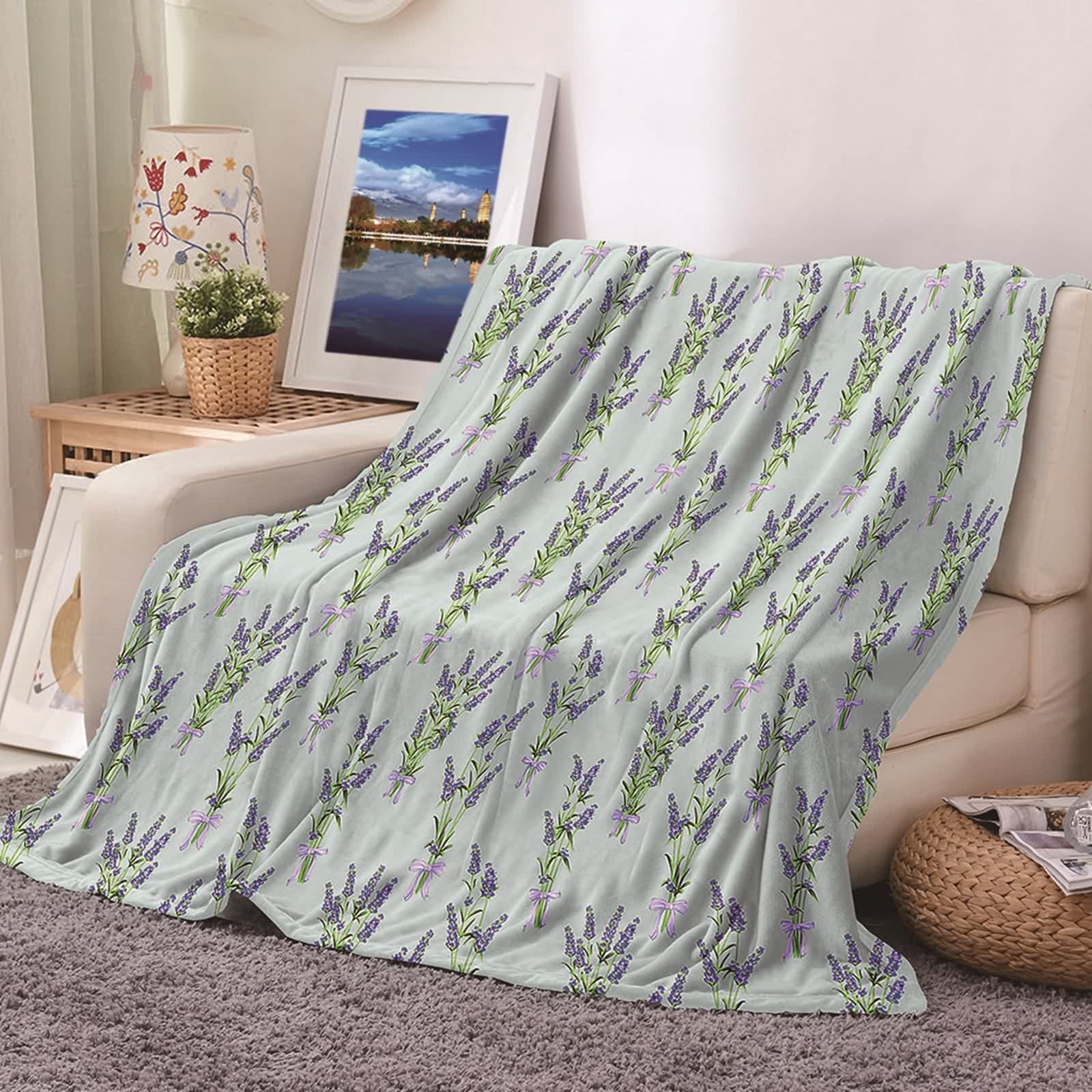Couverture flannel contre le froid hivernal KnSam 180x220cm lavande