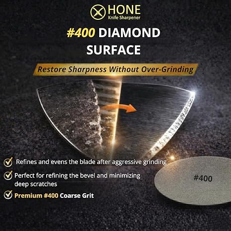 #400 Diamond Disc for HONE Knife Sharpener, Premium Intermediate Coarse Grit, Mono-Crystalline Electroplated Rolling Knife Sharpener Disc to Regularize Knives Edge