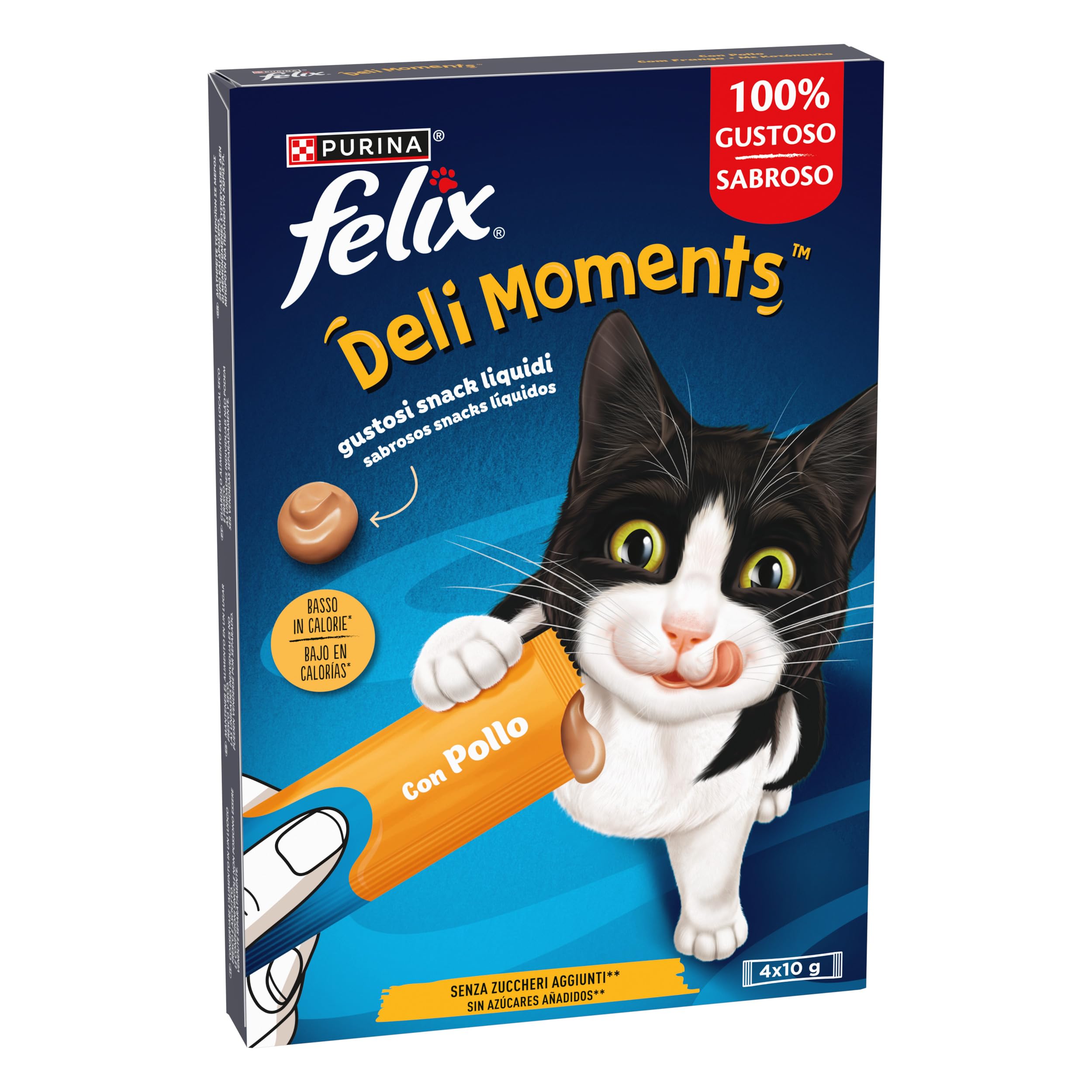 Felix DeliMoments Snack líquido para Gatos Pollo 44x10g
