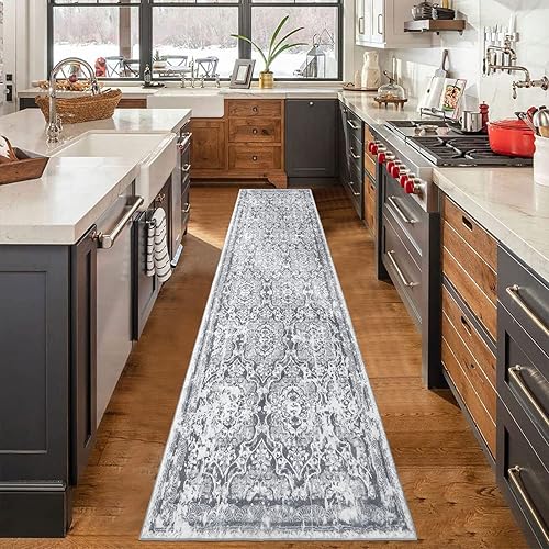 Miniatura 7 de Vaukki Alfombra de pasillo para pasillo alfombra de lavandería suave vintage alfombra antideslizante para entrada alfombra de área de cocina lavable
