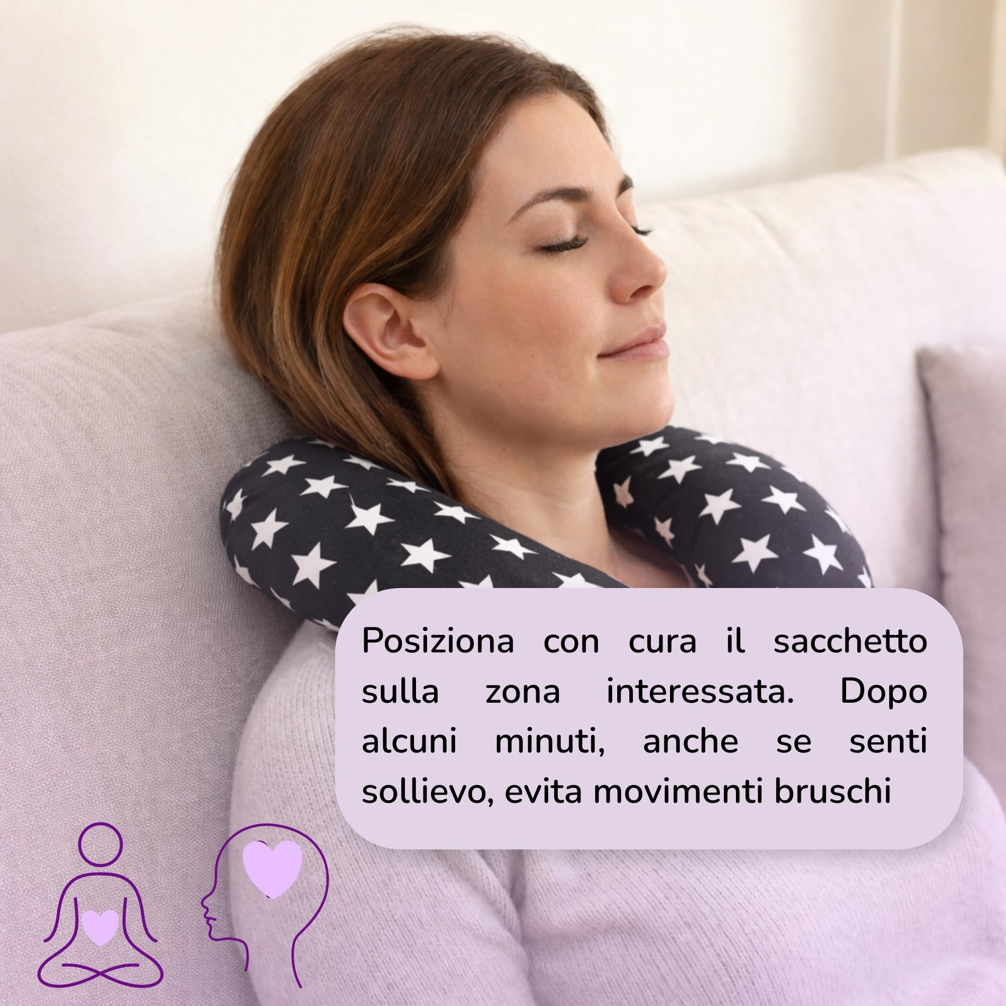 LOLA & GALA Cuscino Termico per Microonde | Cuscinetto Termico Cervicale | Riscaldante per Collo con Copertura Lavabile | Contiene Semi di Grano + Lavanda + Gel di Silice