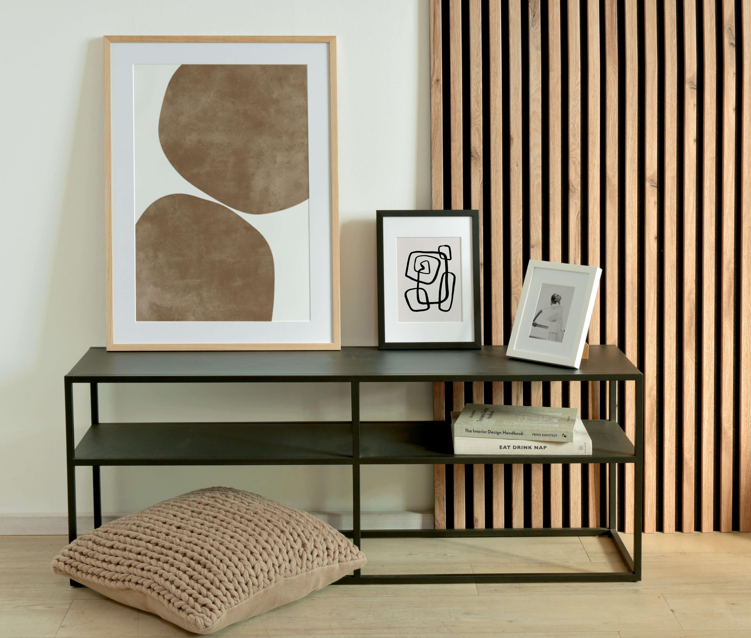 nielsen Bilderrahmen mit Passepartout, 50 x 60 cm, Holz, Eiche, Posterrahmen zum Aufhängen im Hoch- & Querformat, Echtglas, Skava