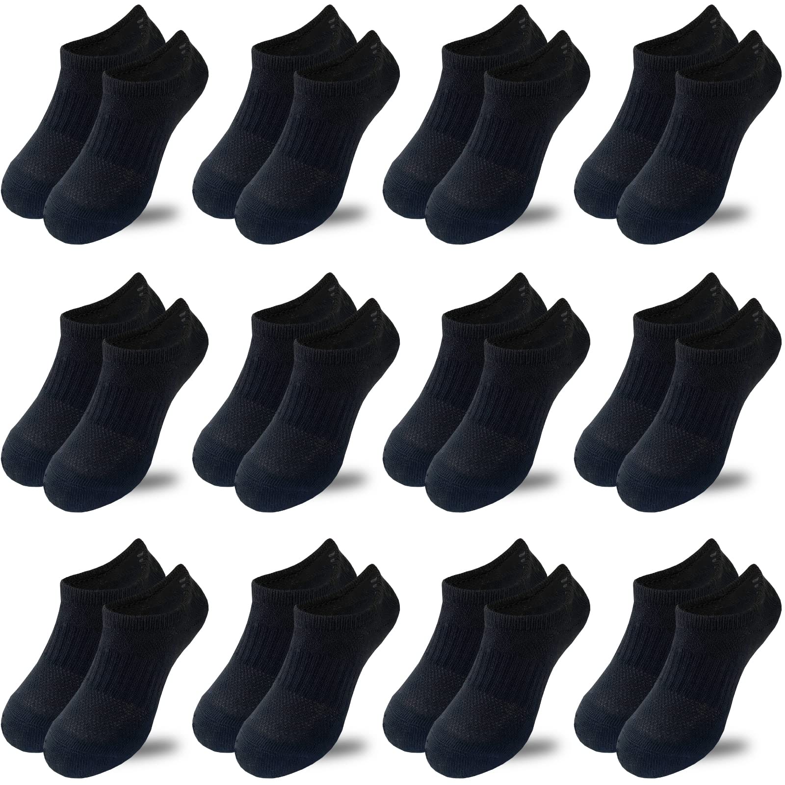 Jamegio No Show Toddler Socks 12 Pairs Low Cut Kids Ankle Socks, No Show Socks for Kids Boys Girls 2-8 Years