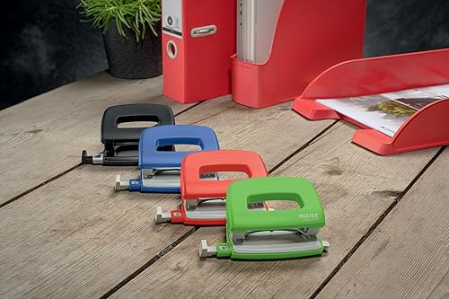 Miniatura 6 de Leitz NeXXt 50100035 - Mini perforadora de 10 hojas A4, 100% reciclable, acero y plástico reciclado, compensado con CO2, ecológico, rango de