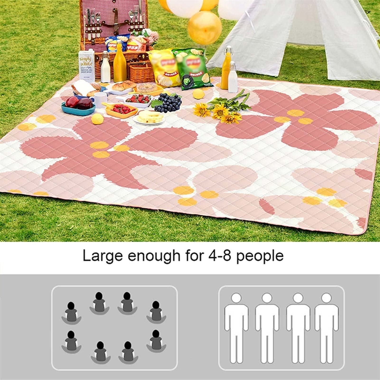 Couverture Tapis de Pique Nique, Imperméable Pliable Nappe Picnic avec Poignée, Natte de Plage pour Camping Jardin Extérieur (Color : Park)