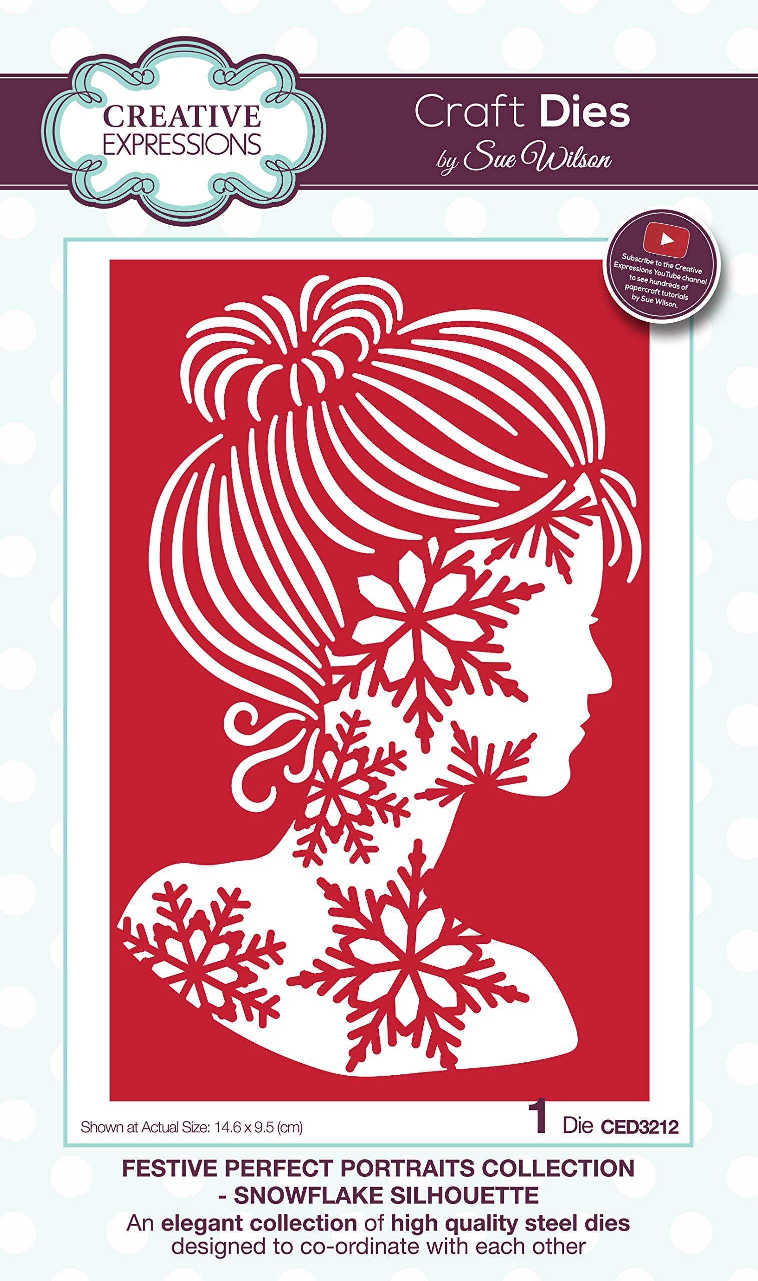 Sue WilsonFestive Perfect Portraits Collection-Snowflake Silhouette-Die Set, Metal, 14.6 x 9.5 cm